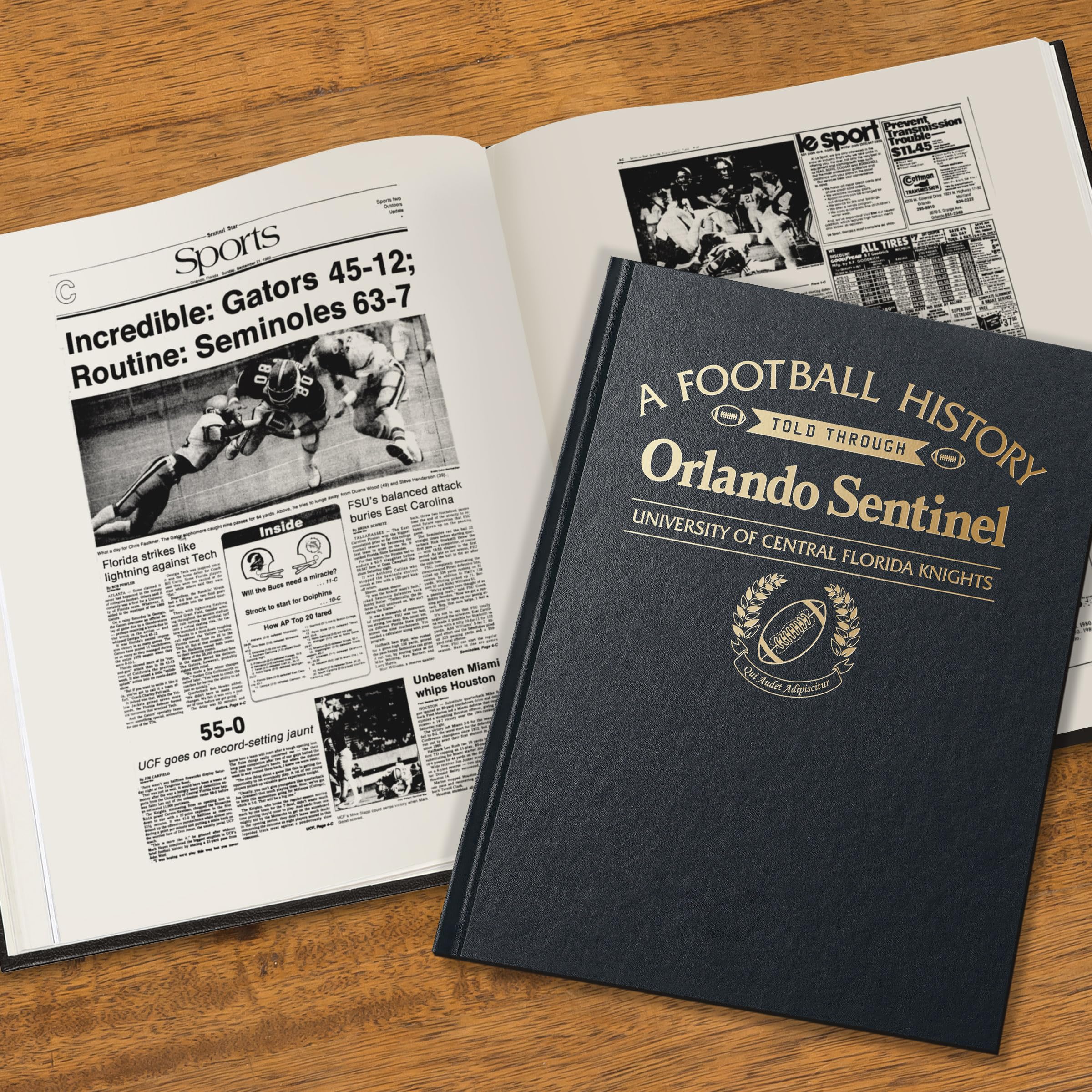 Signature Gifts Florida College Football - Libro de historia de periódicos personalizado, tamaño A3, tapa dura de lujo, para fanáticos del fútbol universitario, alumnos, regalo de recuerdo para