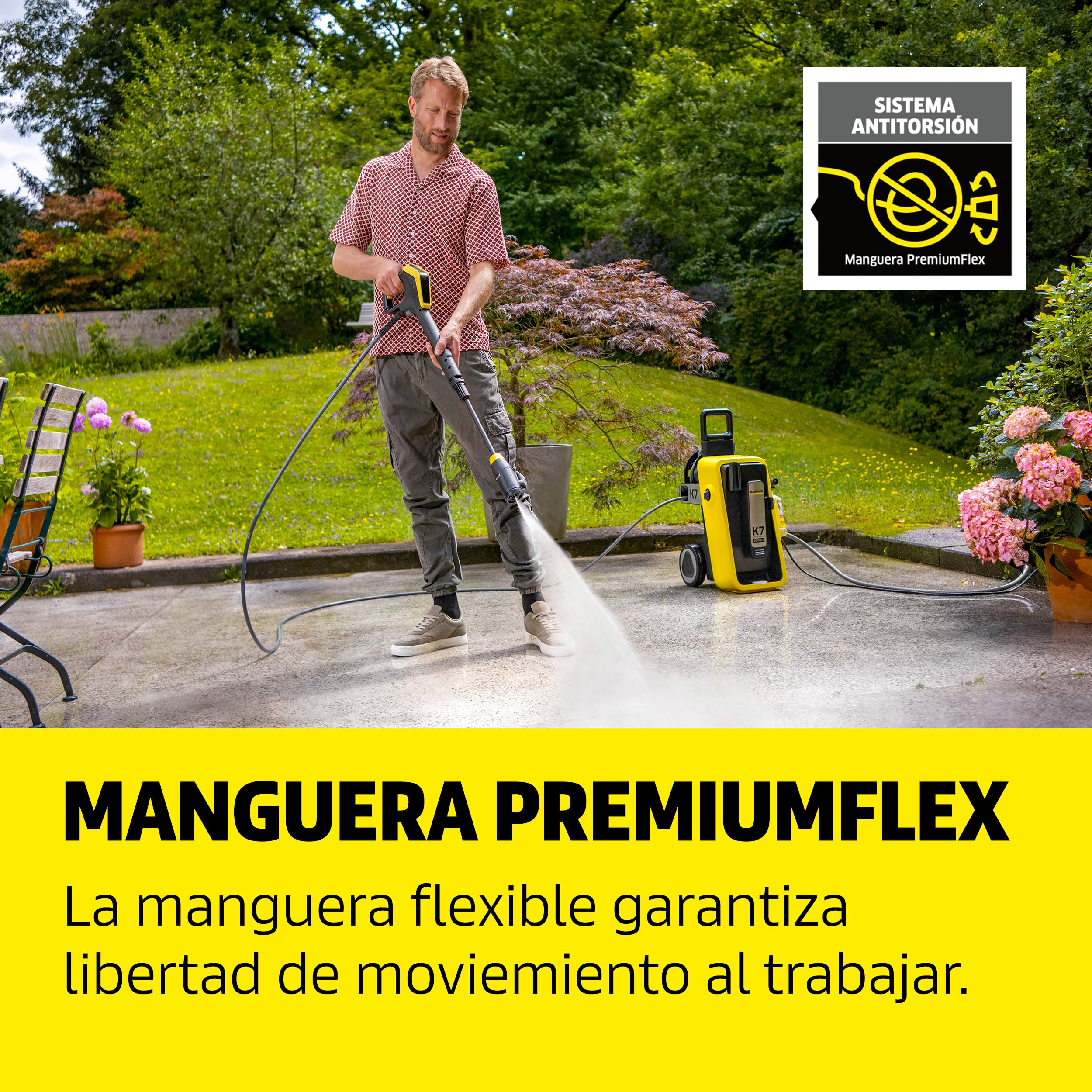 Kärcher hidrolimpiadora K 7 Comfort Premium Connect Home, presión: máx. 180 Bar, caudal: 600 l/h, área: 60 m²/h, Manguera de Alta presión, Tambor para Manguera, Control Mediante App, Home Kit