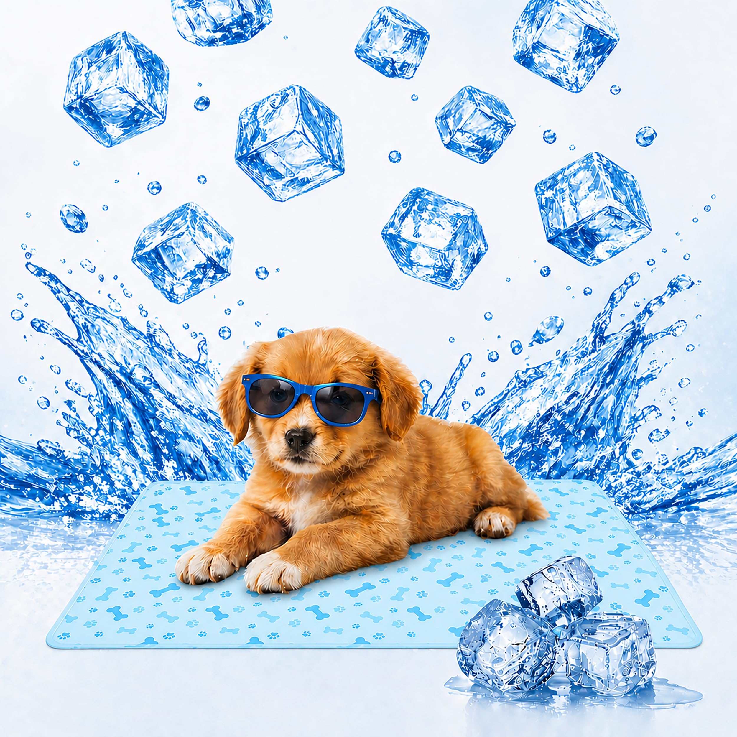 BESCH Alfombrilla Refrescante para Mascotas, Esterilla Refrigerante Autorefrigerante con Gel, Colchoneta Fresca para Perros y Gatos, Uso Verano Interior Exterior 30x40cm