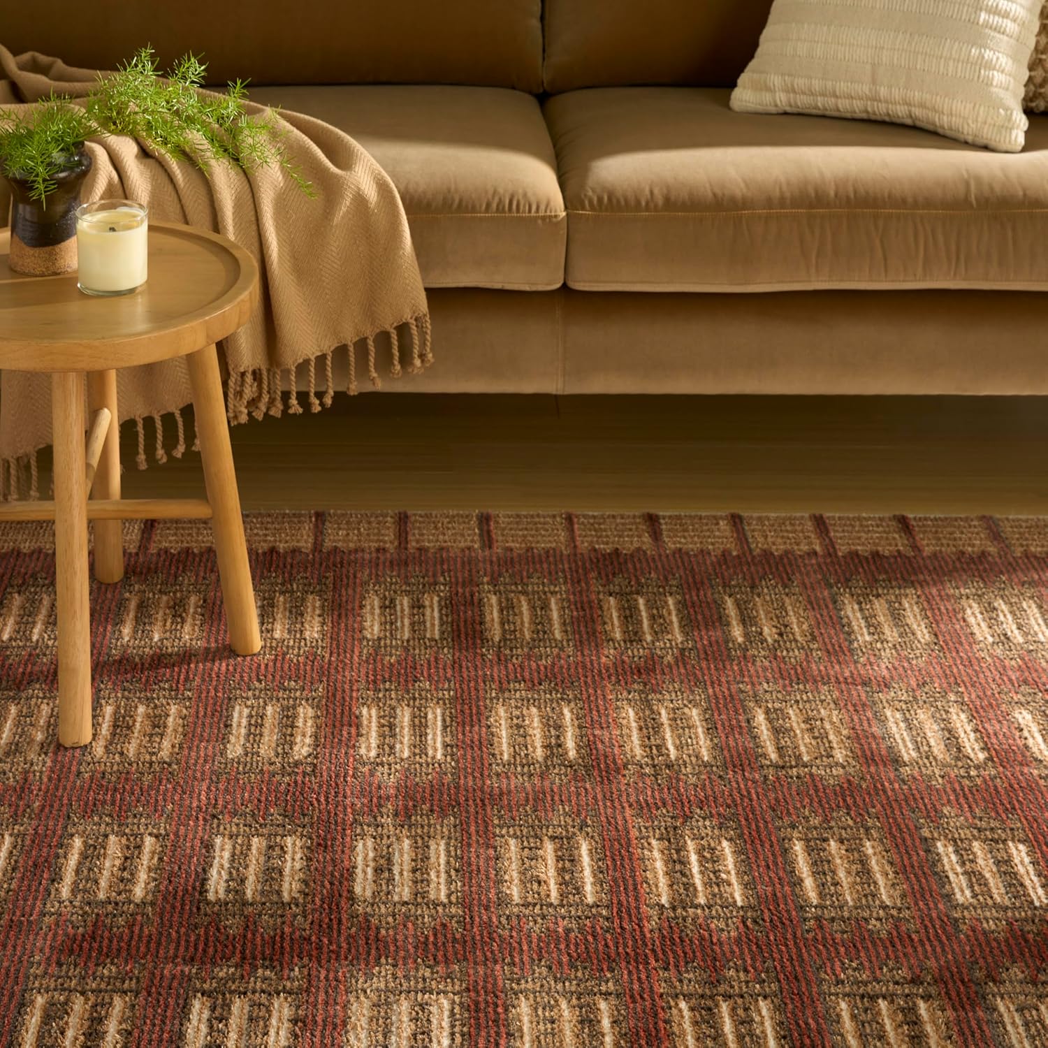 Nourison Home Nordic Rust 8' x 10' Area Rug - Easy Clean, Non Shedding, Bed Room, Living Room, Dining Room, Kitchen (8' x 10')