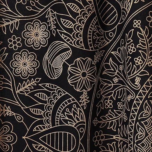 Miniatura 6 de Popular Handicrafts India Hippie Mandala Bohemia Hermoso Bosquejo Cortina Cortina Dormitorio Sala Balcón Cenefa Paneles Negro Oro