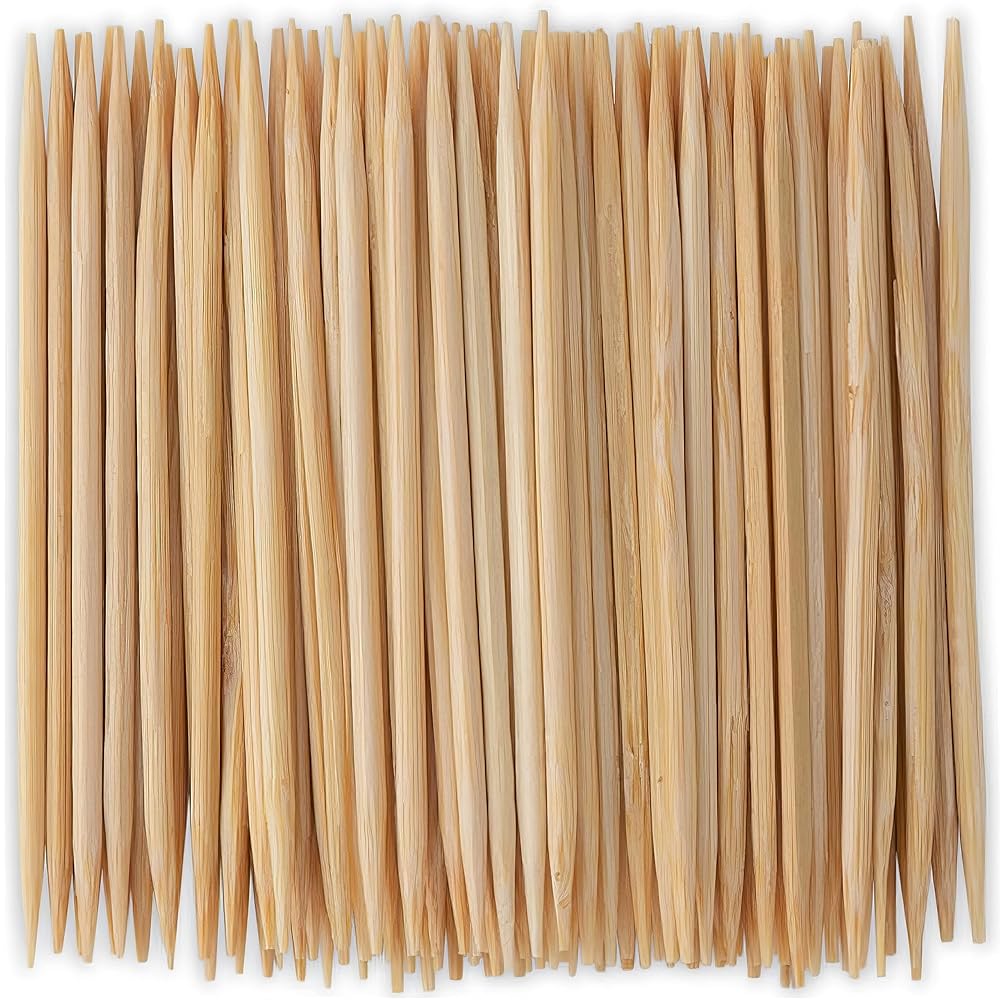 Blue Sky Toothpicks In Dispenser - 300 Premium Wooden Food Picks | Disposable & Eco-Friendly Design for Easy Party Snacking and Elegant Home Dining