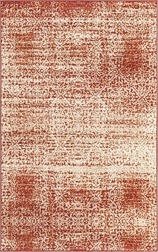 Miniatura 2 de Rugs.com Equinox Collection - Alfombra baja terracota de 5 x 8 pies, perfecta para dormitorios, comedores, salas de estar