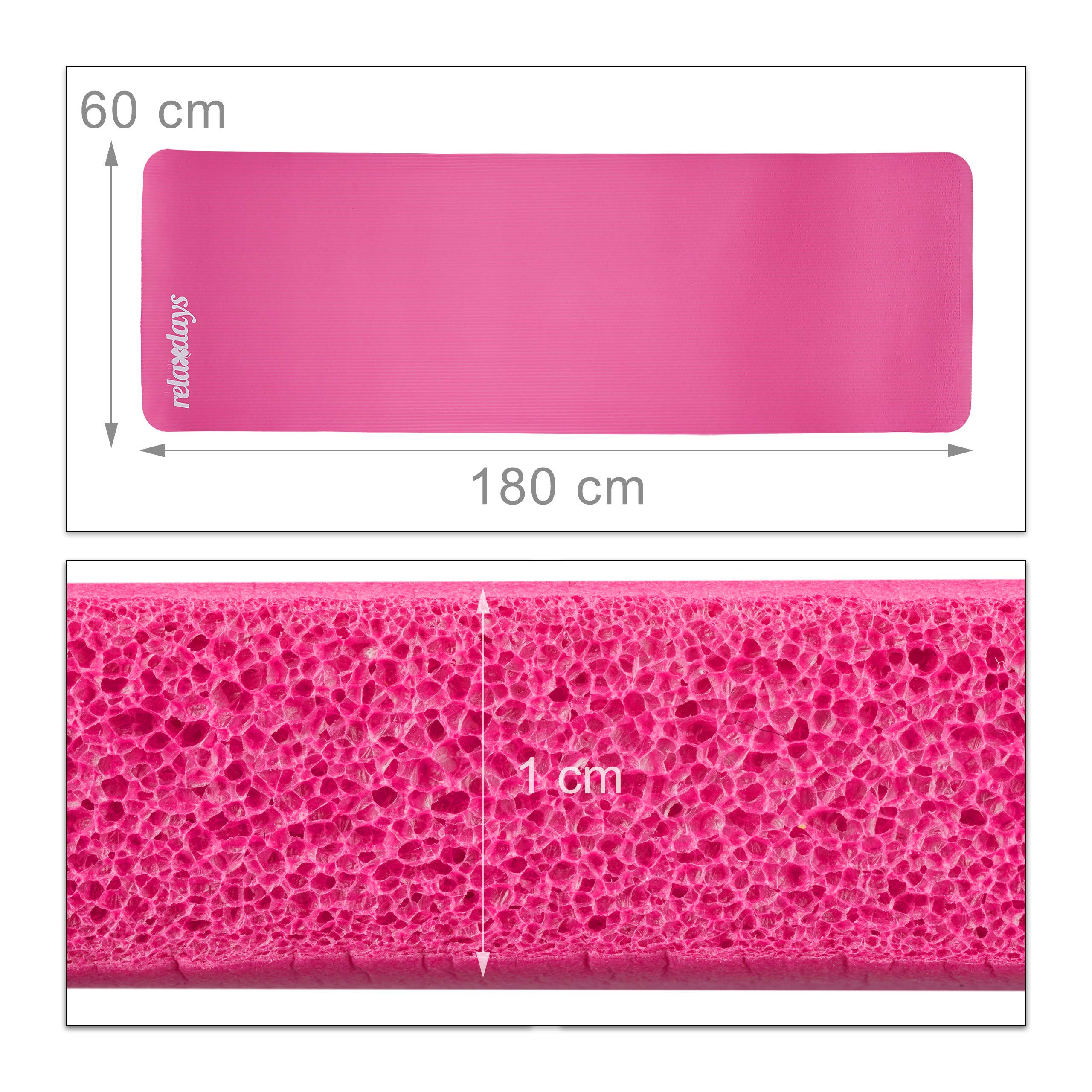 Tapis de yoga 2 pièces 1 cm épaisseur 60 x 180 cm bleu avec sangle de transport