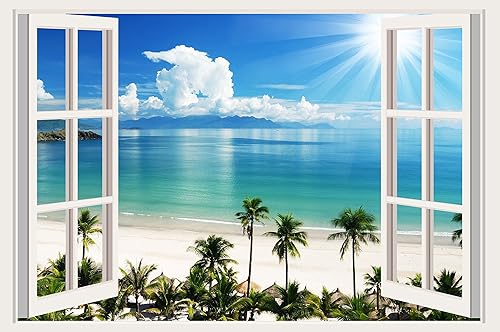 Vista 24 de Mi Alma Calcomanías de vinilo extraíbles 3D para pared, diseño de marco de ventana, amplia variedad de vistas realistas, fáciles de aplicar, Vista