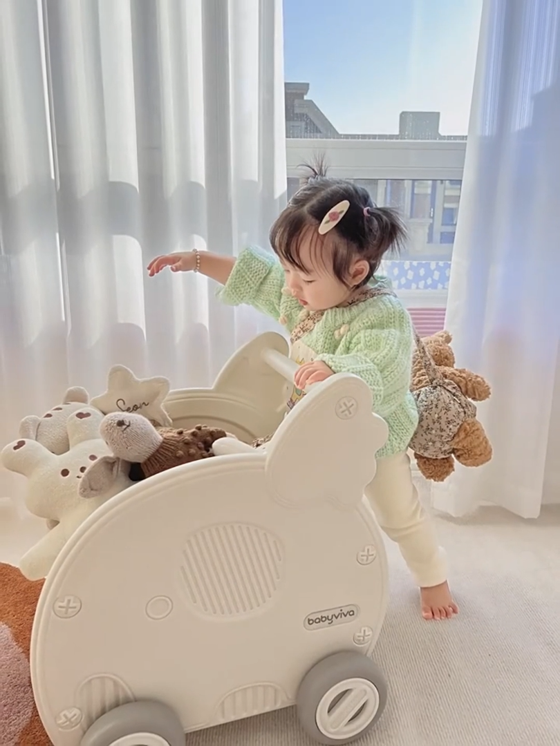 【値下げ❤️】ワゴン付きのTOYBOX サイドハンガー付！ Amazon | Gorocking おもちゃ収納箱 ボックス 手押し車 赤ちゃん