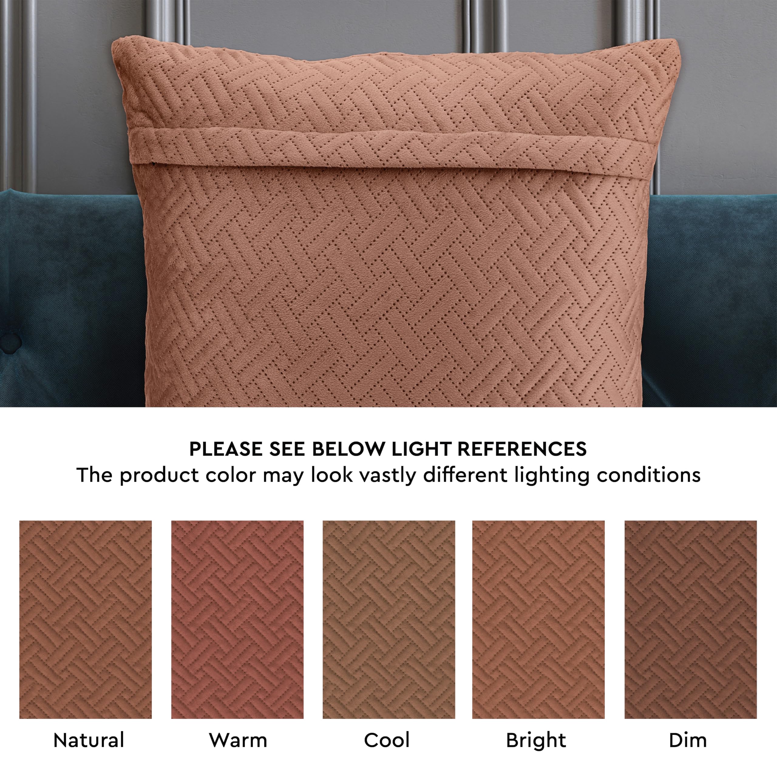 Encasa XO Cushion Covers 40x40 cm Set of 2, Bronze, 40 x 40 cm (Pack of 2) - Image 3