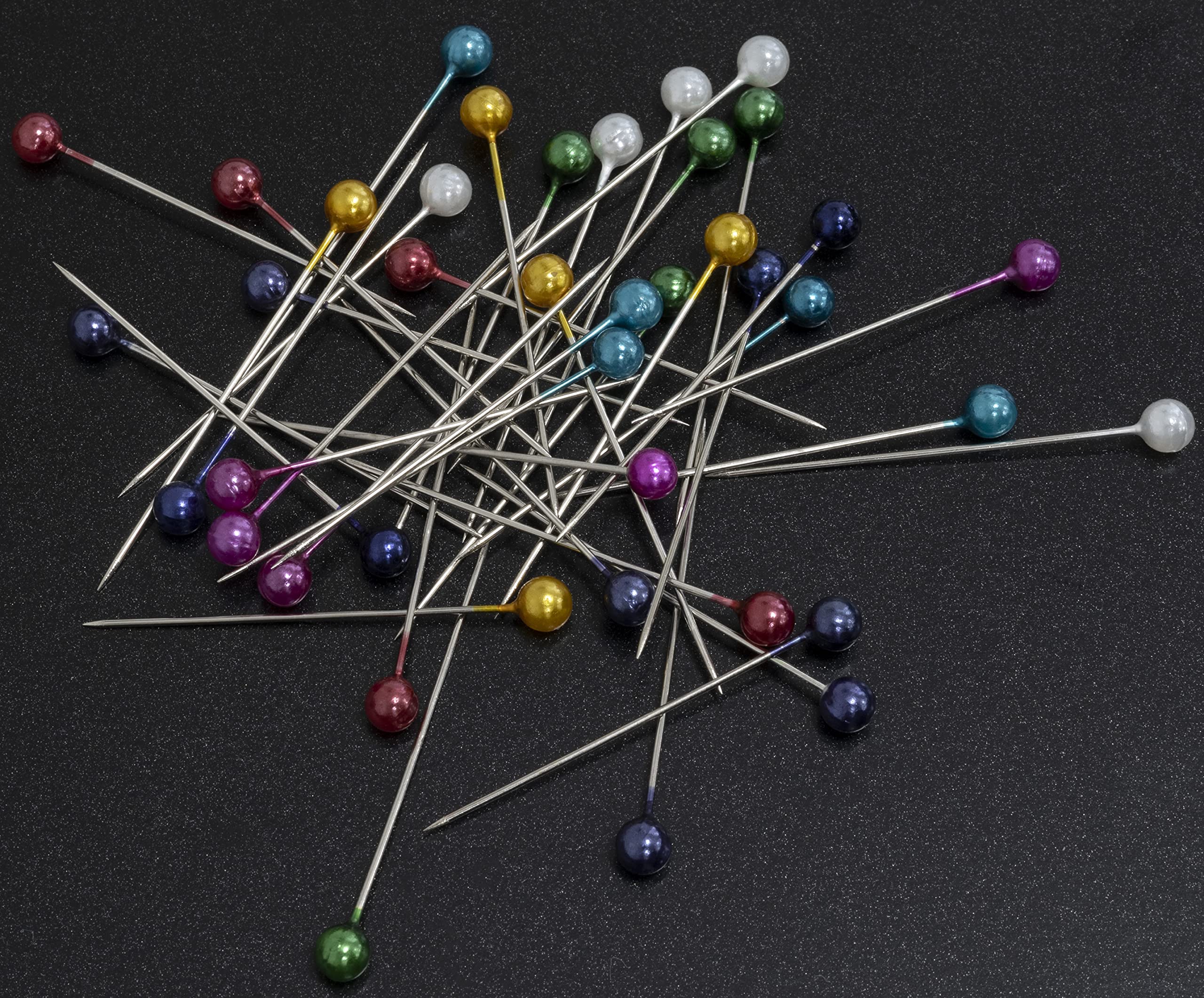 Spilli Decorativi AERZETIX Con Testa Perlata - 100 Pezzi Misti - Lunghezza 73mm - Per Cucito, Sartoria E Hobby Creativi - 3