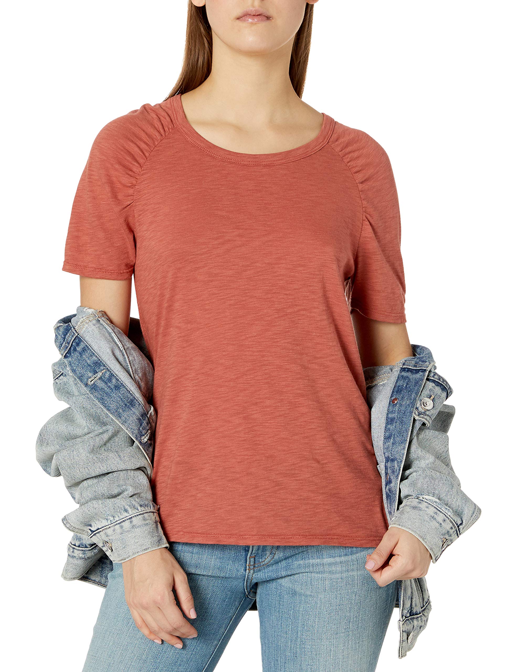 Cable Stitch Women's Ruched Raglan Tee Spice Medium