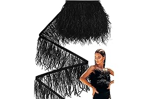 Jexine Ostrich Feathers Sewing Fringe Trim Bulk for DIY Crafts