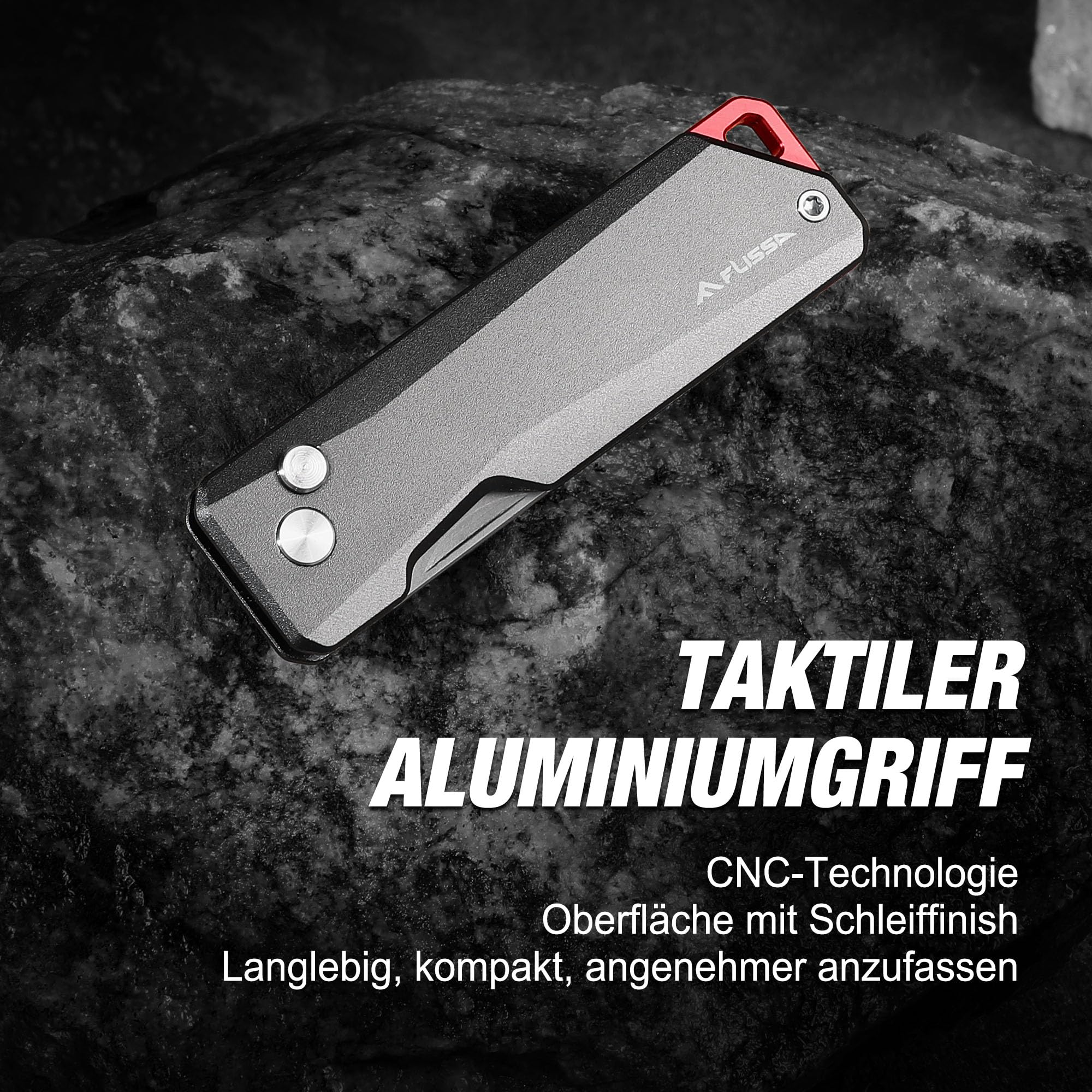 FLISSA Klappmesser Teppichmesser, Titan CNC-gefrästes Universalmesser, Cuttermesser mit Schnellwechselklinge, Ideale Geschenke für Männer und Frauen, mit extra 10 Klingen
