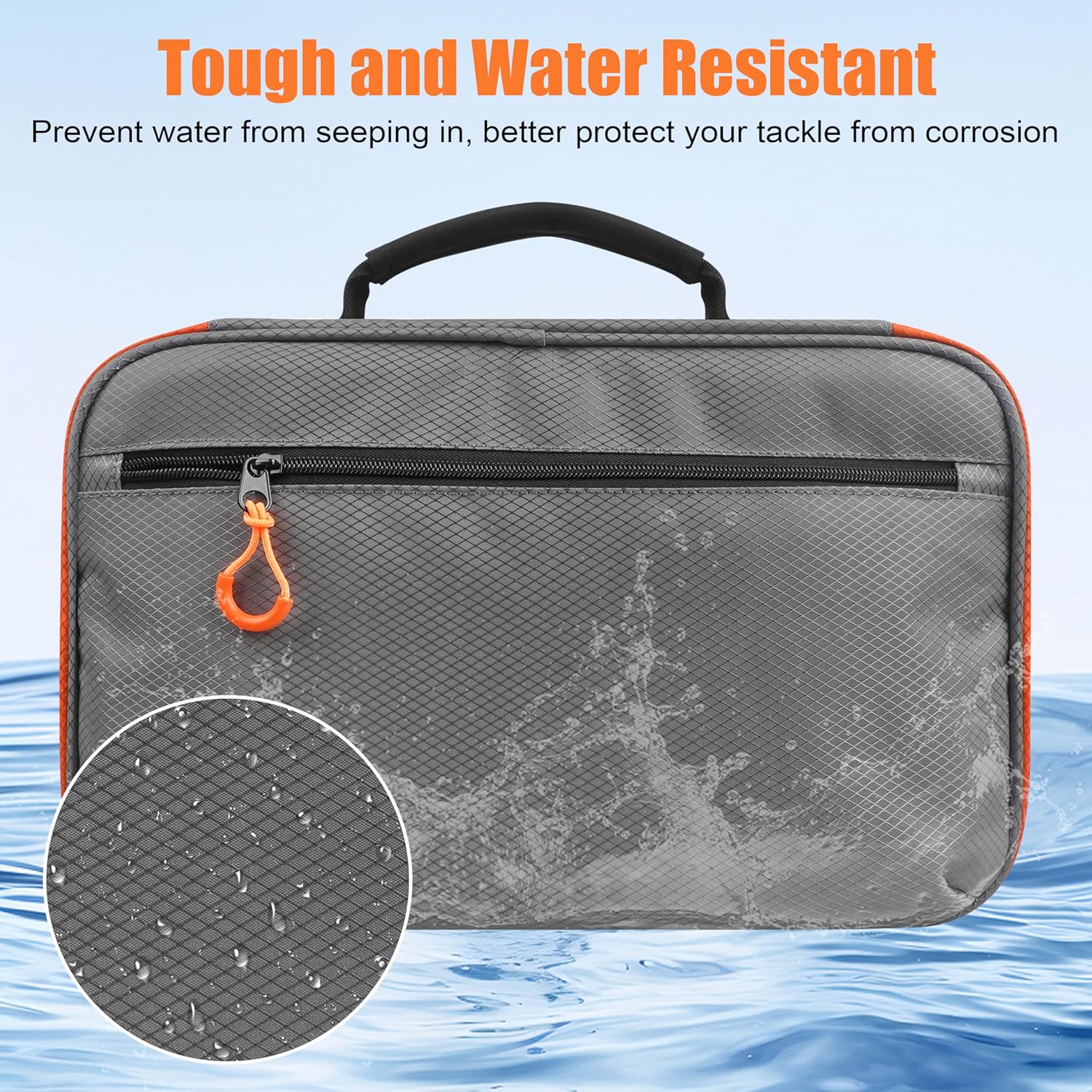 OROOTL Fishing Lure Bag Utility Binder Tackle Bag Waterproof Soft Plastic Bait Storage Bag Saltwater & Freshwater Fishing Tackle Organizer with Padded Handle for Bass Kayak Boat Fishing Men Gifts