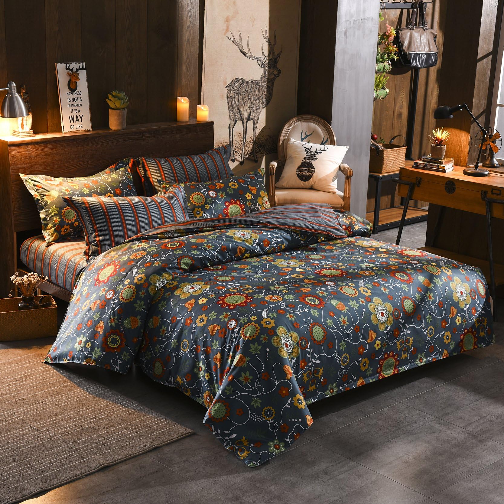 GOOFUN-D32D Duvet Cover Bedding Cover Set Quilt Covers with Pillowcases - Double Size