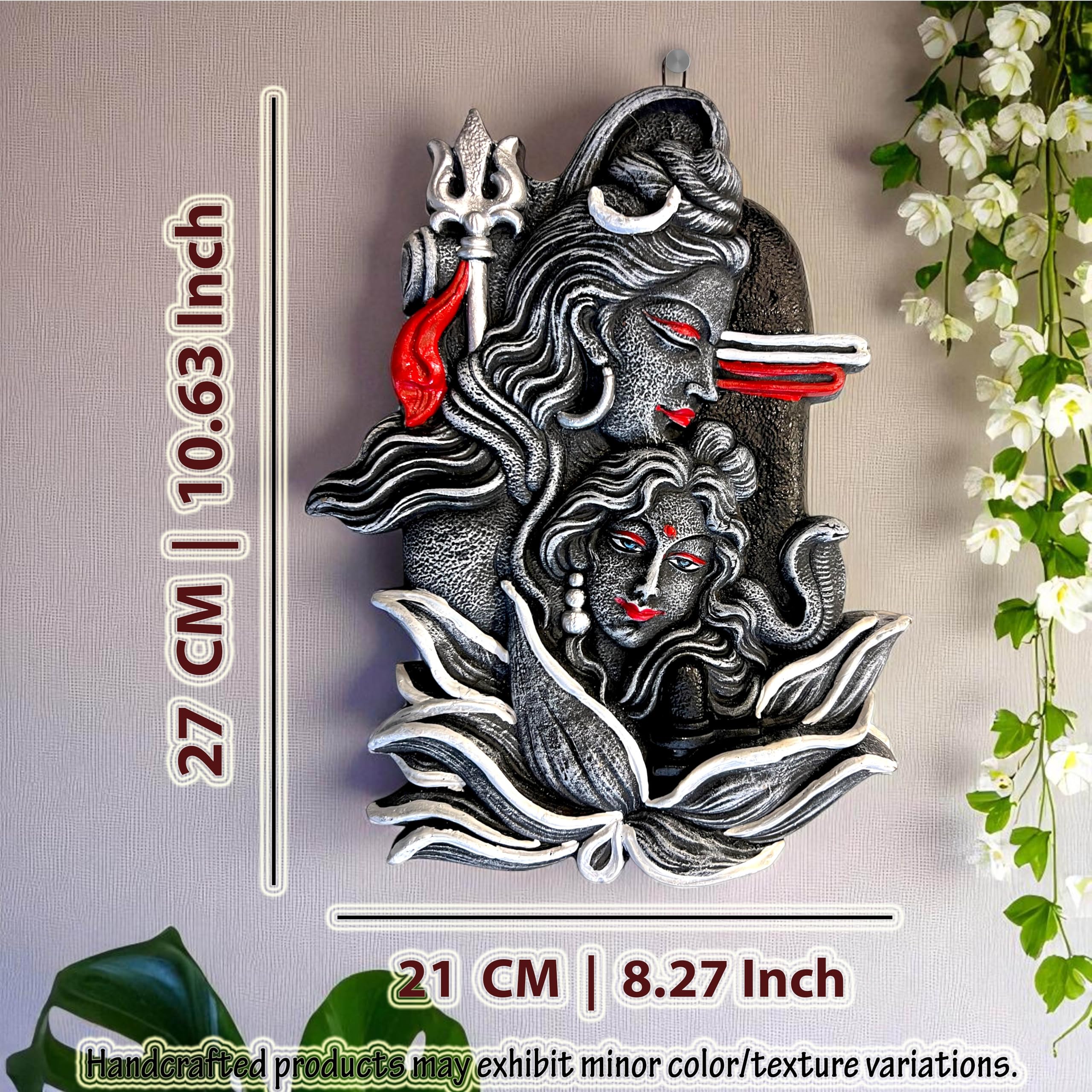 Shiv Parvati Terracotta Wall Hanging - Divine Home Decor -4