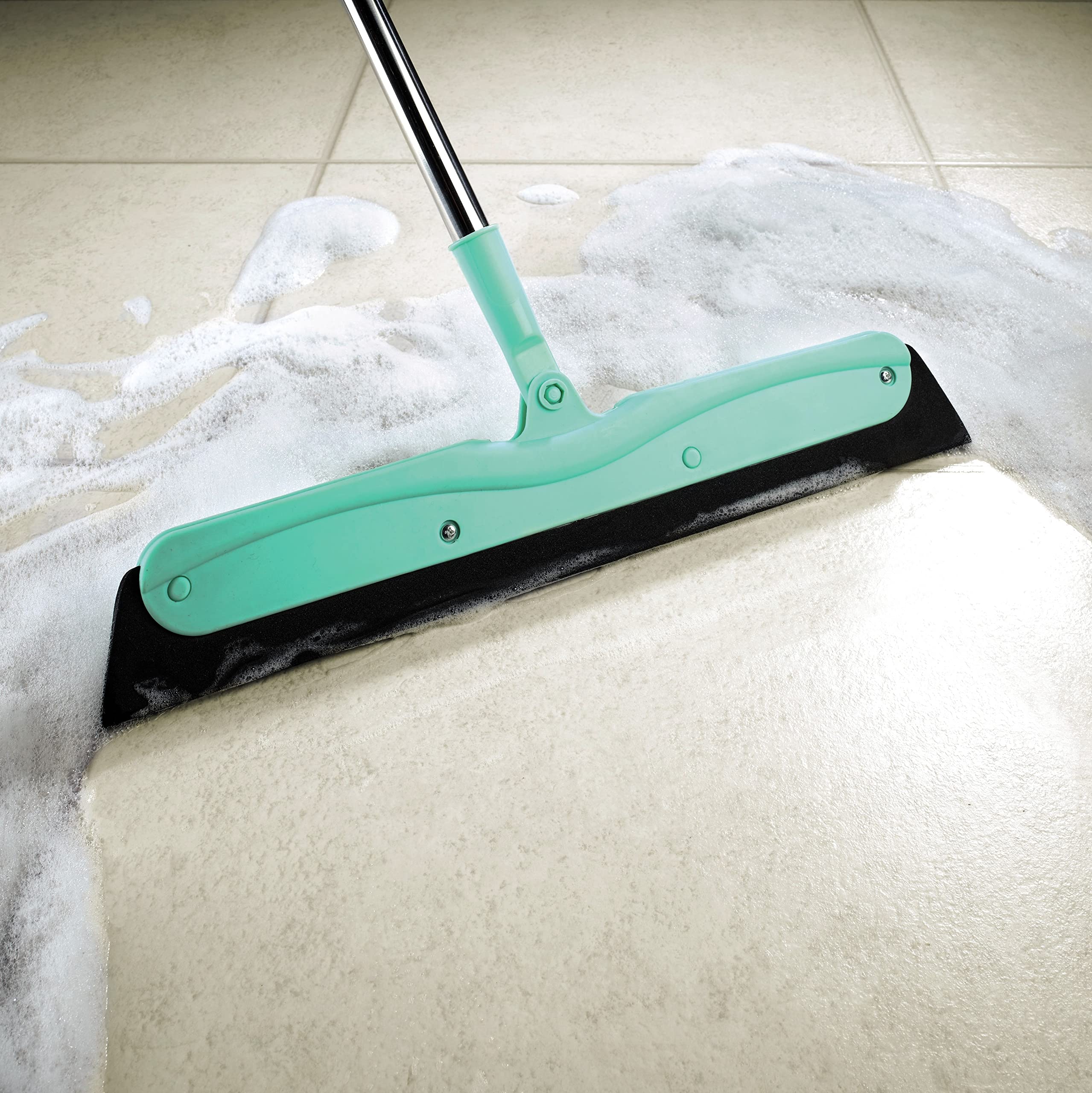 Multi-function Magic Broom – Extra Wide Squeegee Brush with 38.5cm EVA Foam Rotating Head and Long 93cm Handle – Perfect for Cleaning Tiles, Glass and Hard Flooring