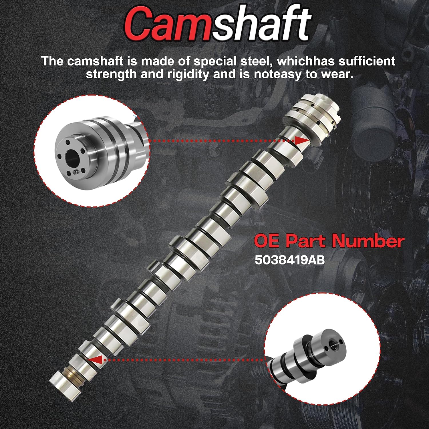 6.4 Hemi MDS 2012-2019 Lifters Camshaft Kit with Head Gasket Set | Fit for Jeep Grand Cherokee Dodge Challenger Charger Chrysler 300 6.4L V8 Replace#53022314AD HS26568PT