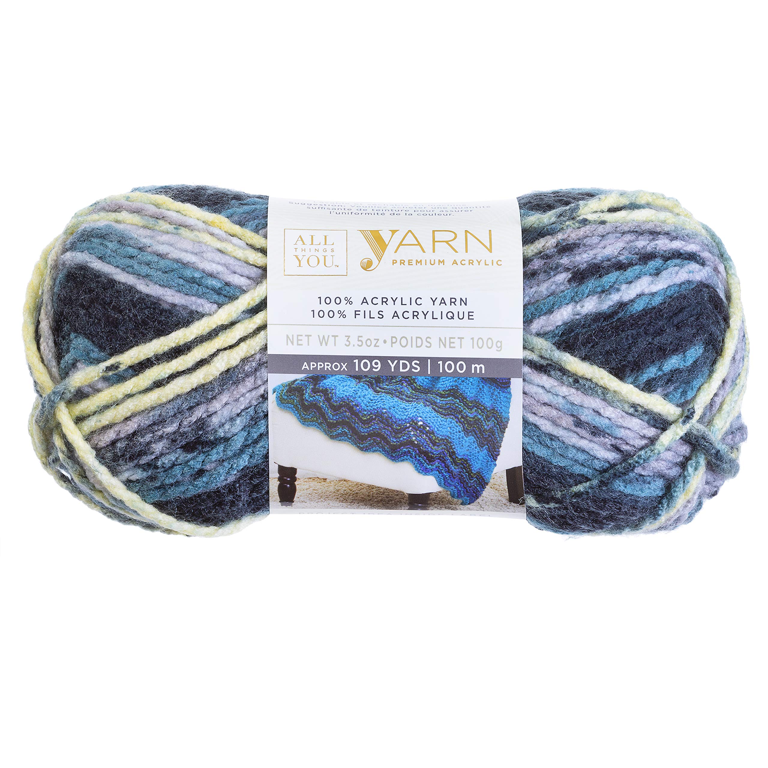 Hilo acrílico Stormy gris Darice 30019750 para tejer a crochet