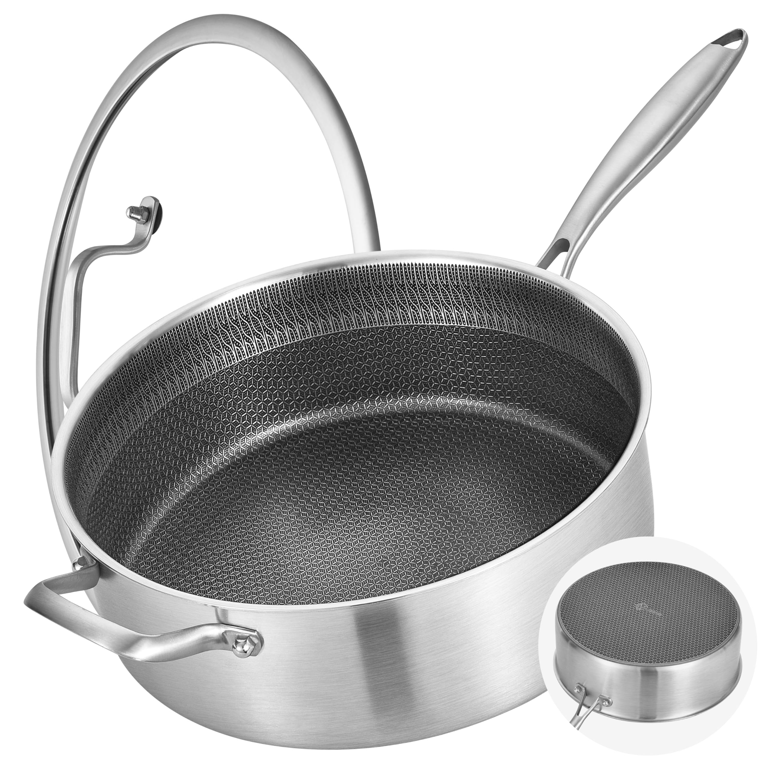 LOLYKITCH 6-Quart Frying Pan with Lid - 12 Inch -20