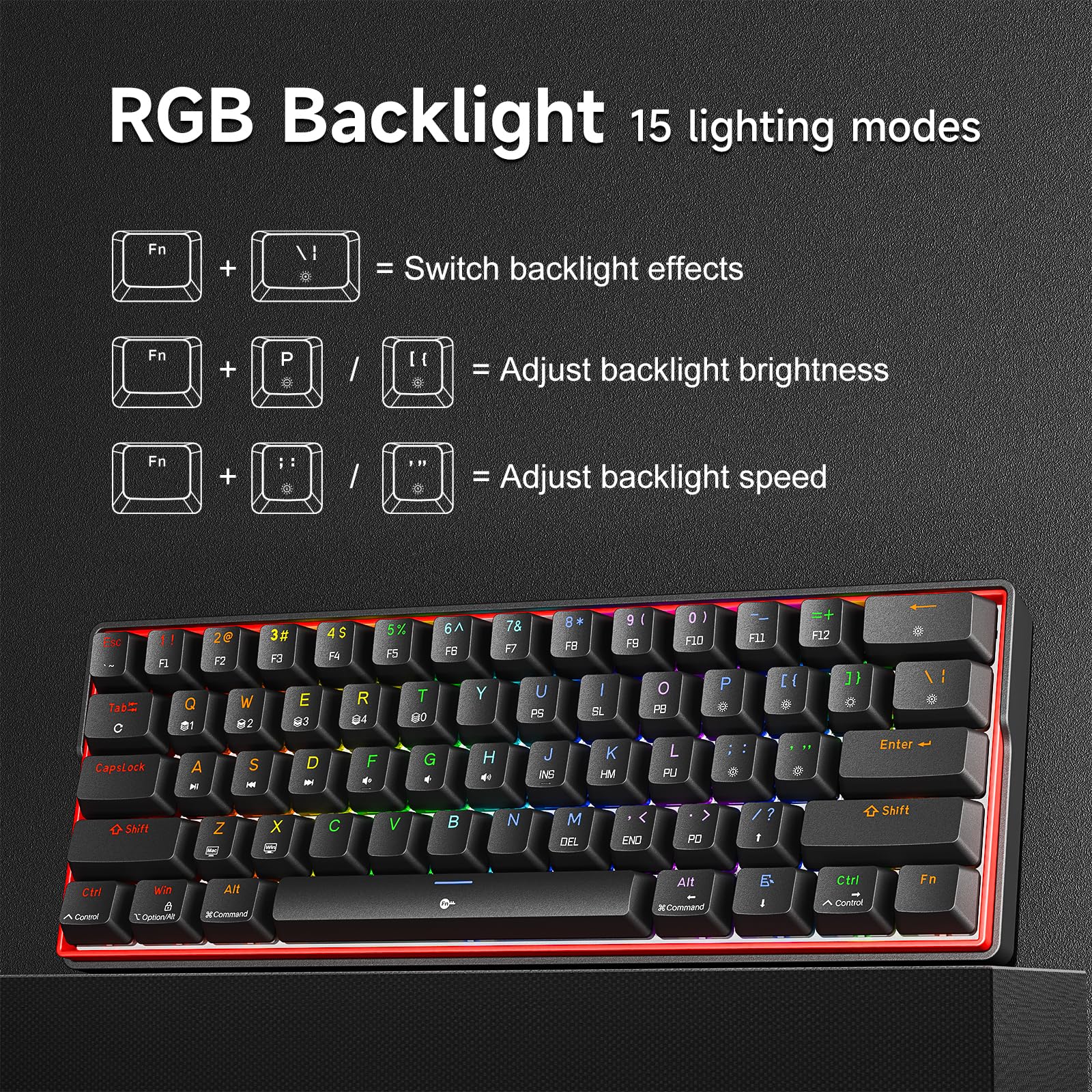 Amazon | KEMOVE K61SE メカニカルゲーミングキーボード 60%配列 61