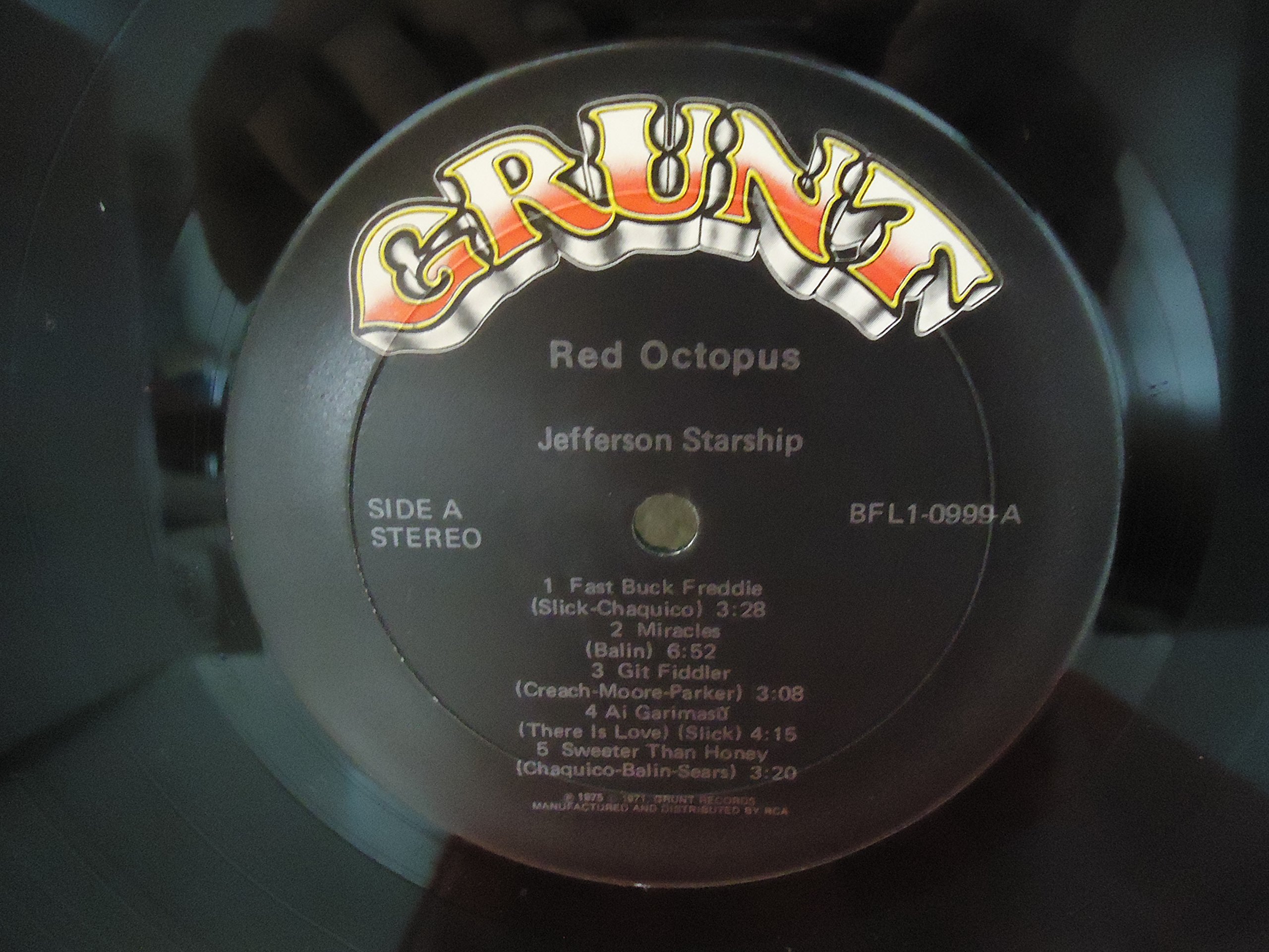 Jefferson Starship ‎– Red Octopus Label: Grunt Records ‎– BXL1