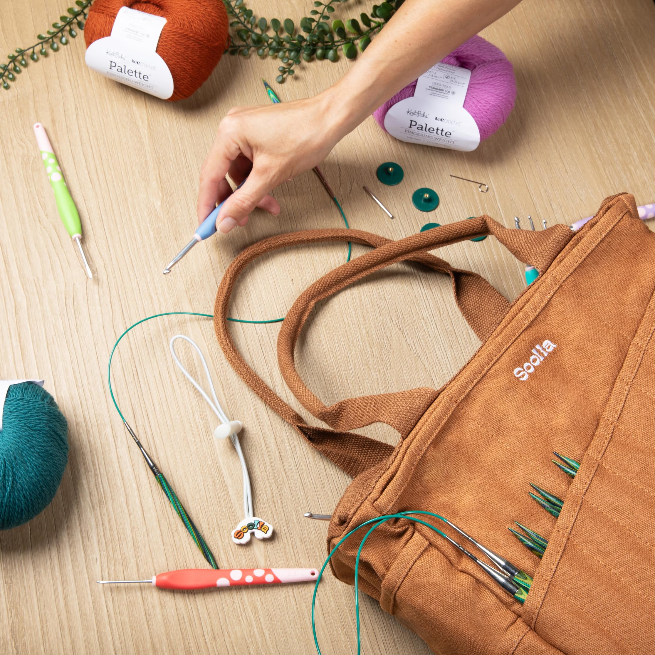 Soolla Sac de studio : organiseur lavable pour outils d'art et de poterie, plus de 30 poches, 10 couleurs, fourre-tout en toile durable pour adultes, étudiants, enfants, sac de projet de tricot,