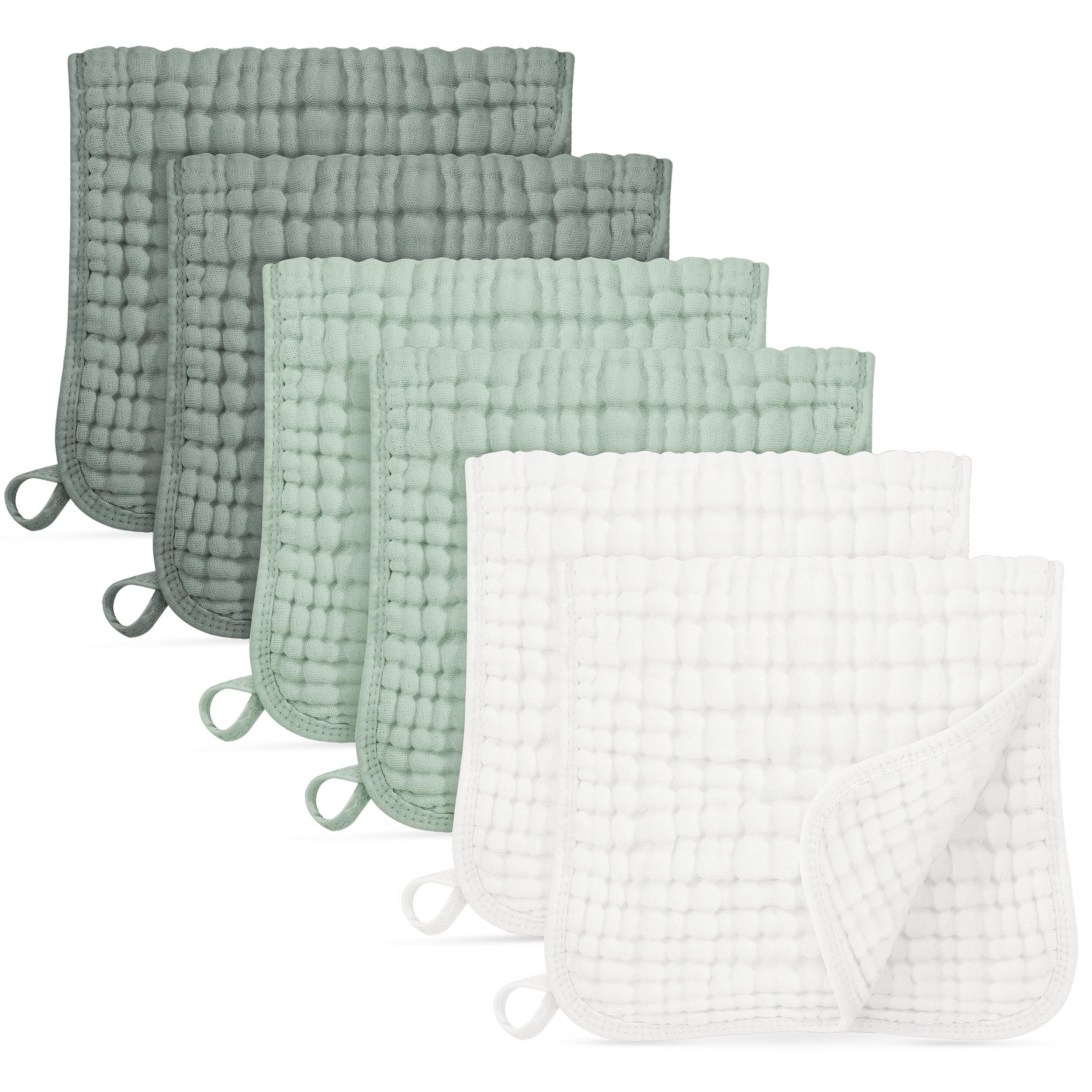 Unnivoll Muslin Cloths for Baby 100% Cotton Muslin Squares Burp Cloths Baby Essentials for Newborn Boys Girls Large 50x25CM Extra Soft and Absorbent 6 Pack