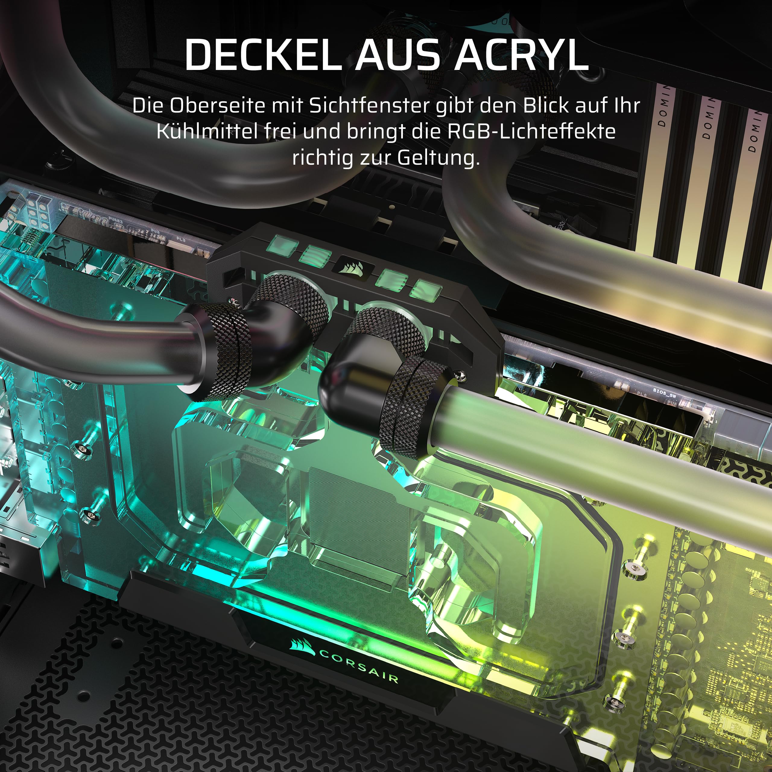 CORSAIR Hydro X Series XG5 RGB 5090 ASTRAL GPU-Wasserblock für ASUS ROG Astral GeForce RTX 5090, Vernickelte Kupferbaugruppe, Über 60 hochdichte Kühlrippen, 16 einzeln ansteuerbare RGB-LEDs – Schwarz