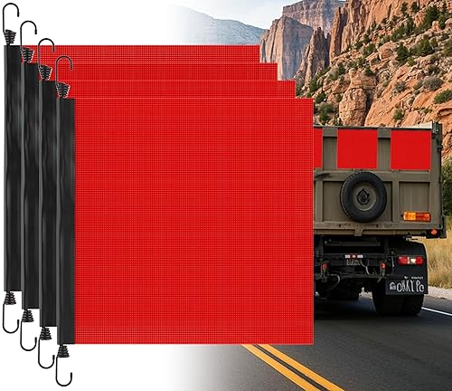 18 Inch Bungee Cord Safety Flags, Oversize Warning Flags with