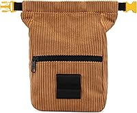 Vista 2 de Retro Corduroy Bouldering Bucket, Large Size Freestanding Chalk Bag for Rock Climbing, Magnetic Roll Down Closure, Dual Brush Loops, Zippered