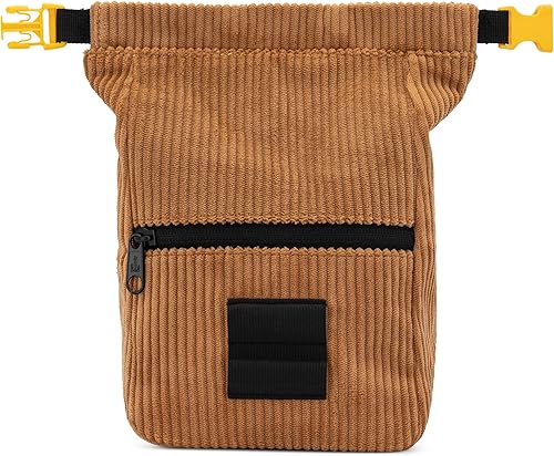 Miniatura 2 de Cubo boulder de pana retro, bolsa de tiza independiente de gran tamaño para escalada en roca, cierre magnético enrollable, bucles de doble cepillo,