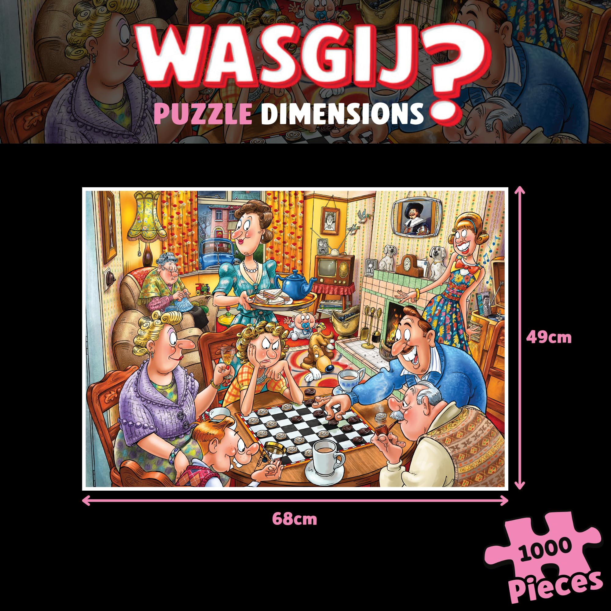Wasgij Destiny 25, Games Night, 1000 Piece Jigsaw Puzzles for Adults, Colourful, Fun - Image 4