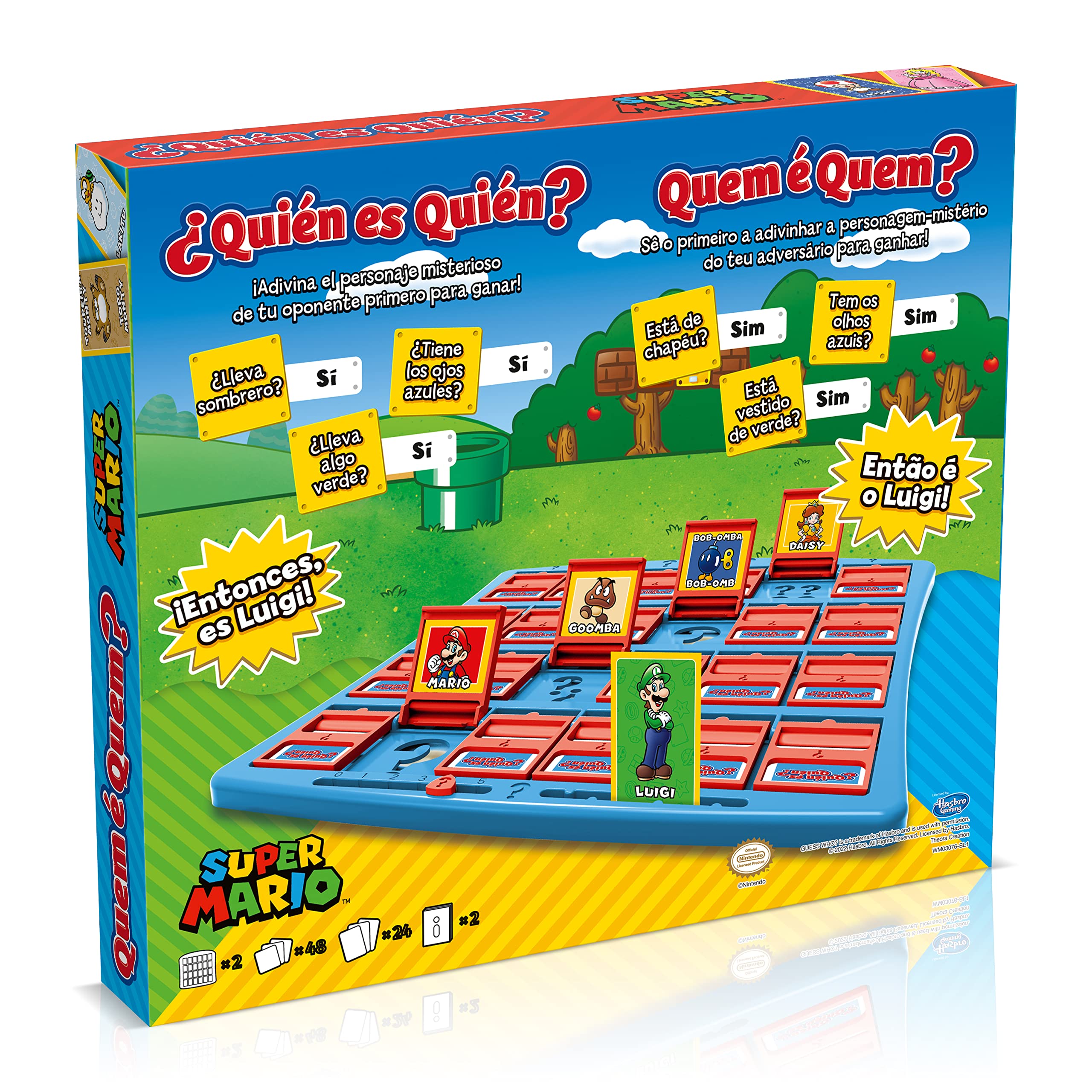 Winning Moves Guess Who Super Mario Juego De Mesa Quien Es Quien - Ideal para Niños De 3 Años En Adelante, Este Juego para 2 Jugadores Trae A Tus Personajes Favoritos De Super Mario.