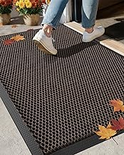 COLOR&GEOMETRY Waterproof Outdoor Mat Heavy Duty Rubber Mats for Outside, Low-Profile Dirt Resist Front Door Mat Outside Entrance, Non-Slip Welcome Mats for Front Door, 43x76cm Brown