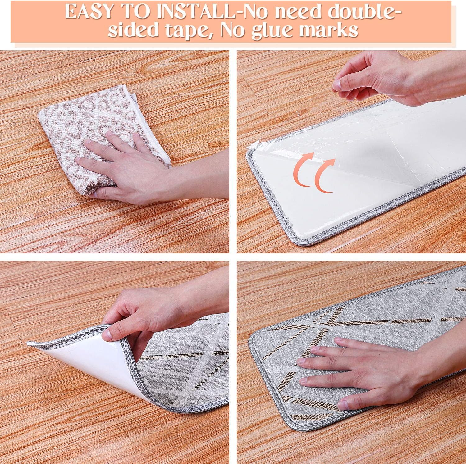 WOTOBAN Stair Treads Carpet Non Slip Self Adhesive，Gery Staircase Mats Set of 13 Pack 8x30 Inch Rugs : Everything Else