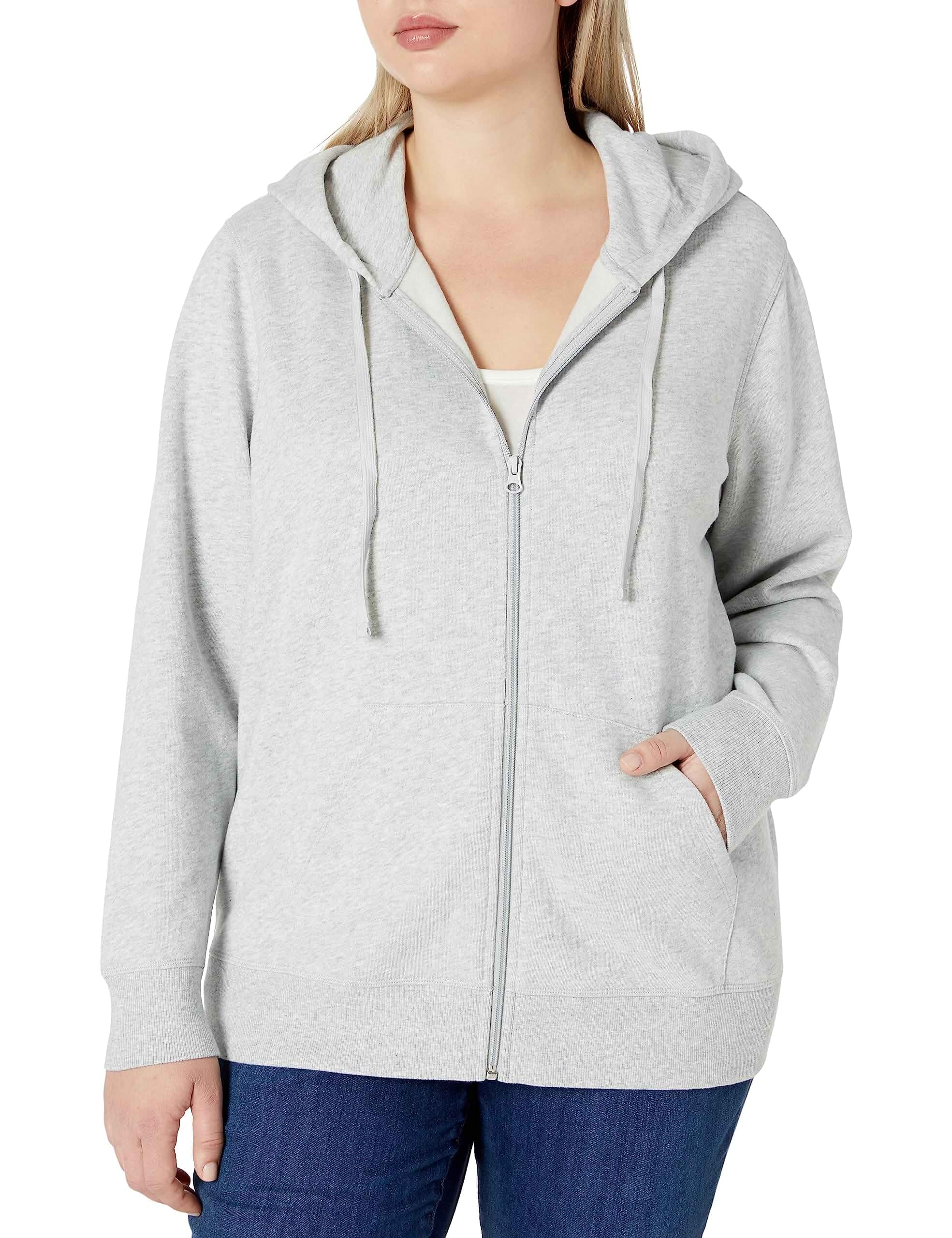 Amazon Essentials Women's Midweight Fleece Full-Zip Hoodie with Drawstring (Available in Plus Size)
