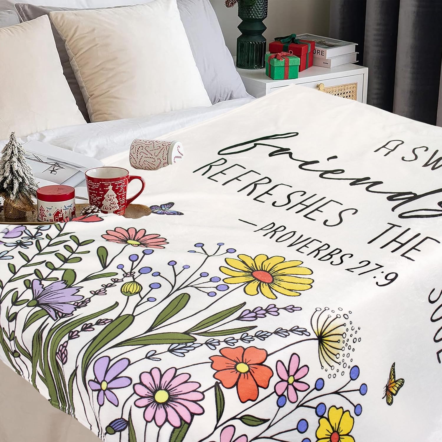 Christian Gifts for Women, Inspirational Christian Friendship Gifts for Women Friends, Religious Birthday Gift for Best Friend, Spiritual Best Friend Blanket, Cozy Warm Throw Blanket 50" X 60‘’ - Image 4