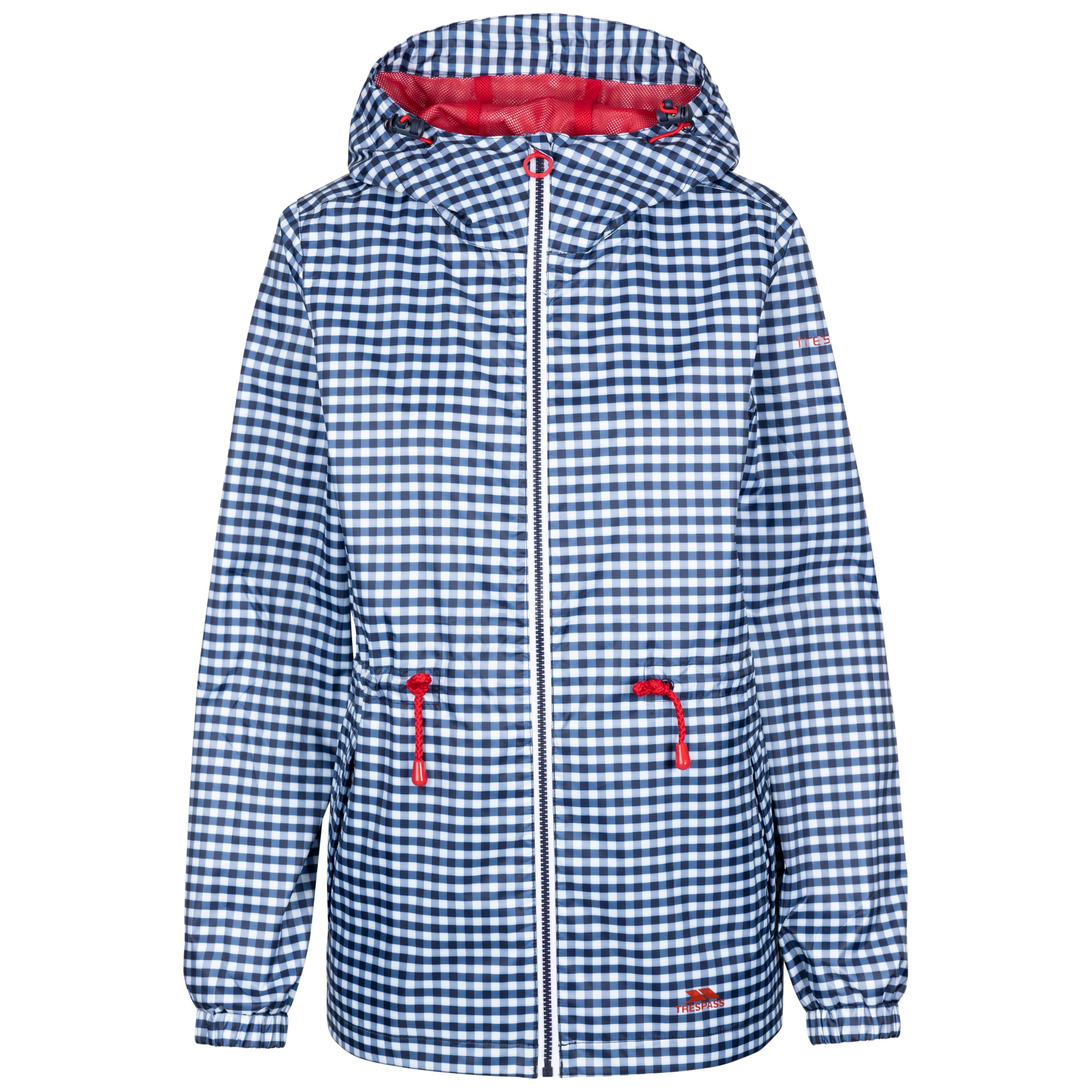 Chaqueta impermeable Trespass Niggle TP75 para mujer talla S de cuadros guingán marino 3