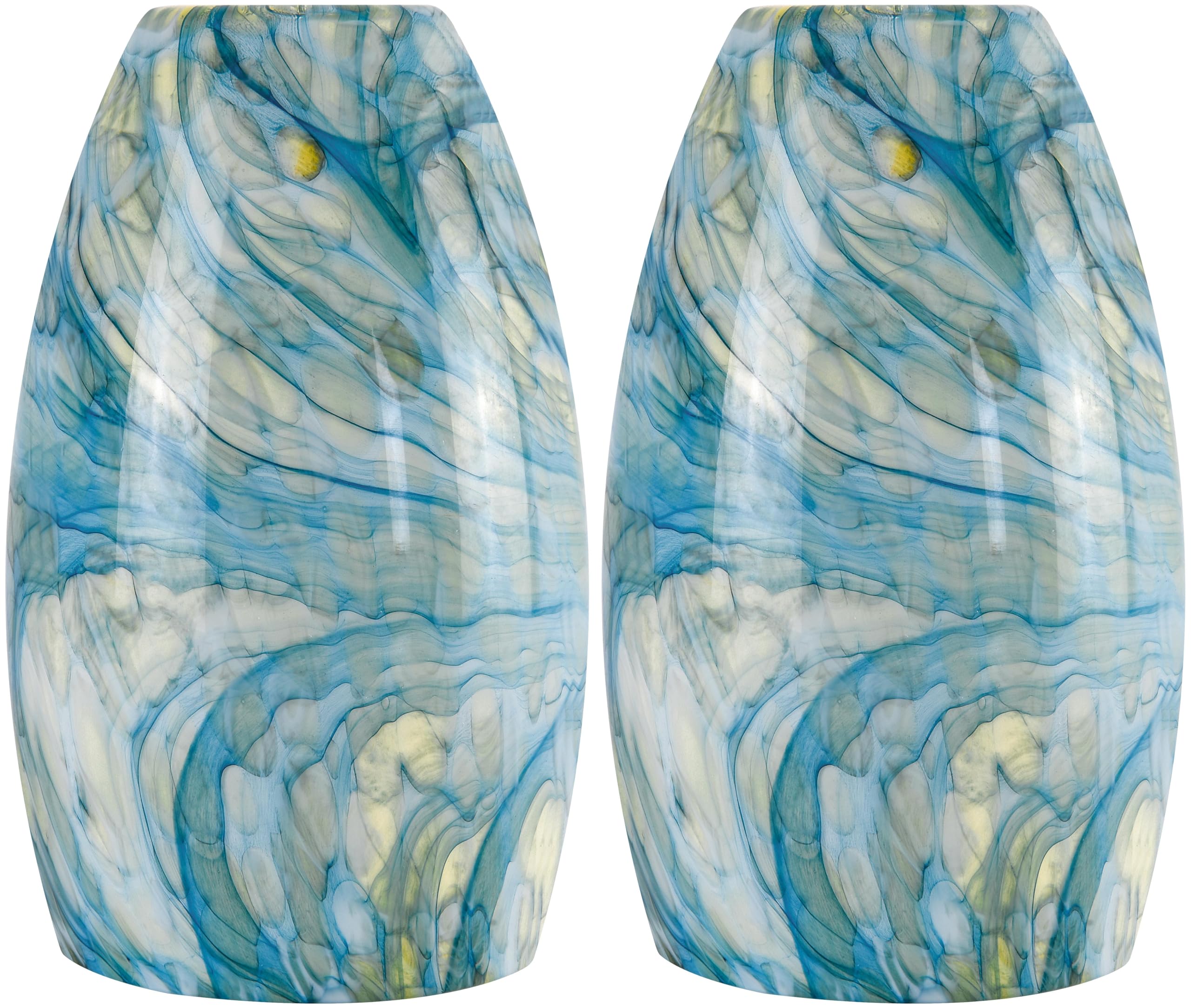 GO&SO Ink-blue Oval Glass Lamp Shade 2-Pack