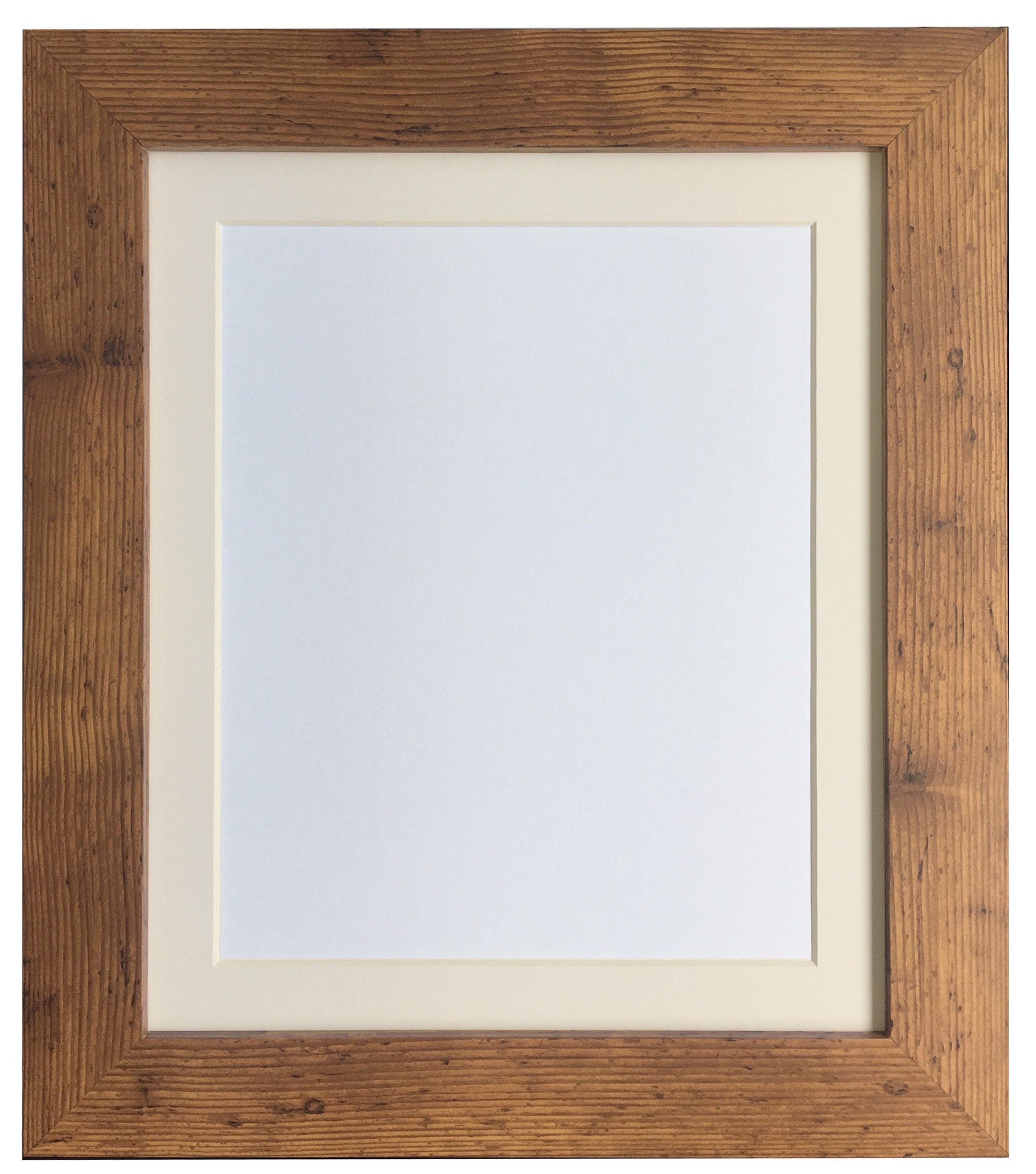 Frames By Post Vintage Wood London Picture, Photo And Poster Frame, With Ivory Mount, A2 Image Size A3