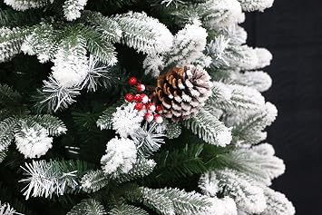 5 Foot Small Frosted Winter Spruce Flocked Christmas Tree (5 Ft Unlit)
