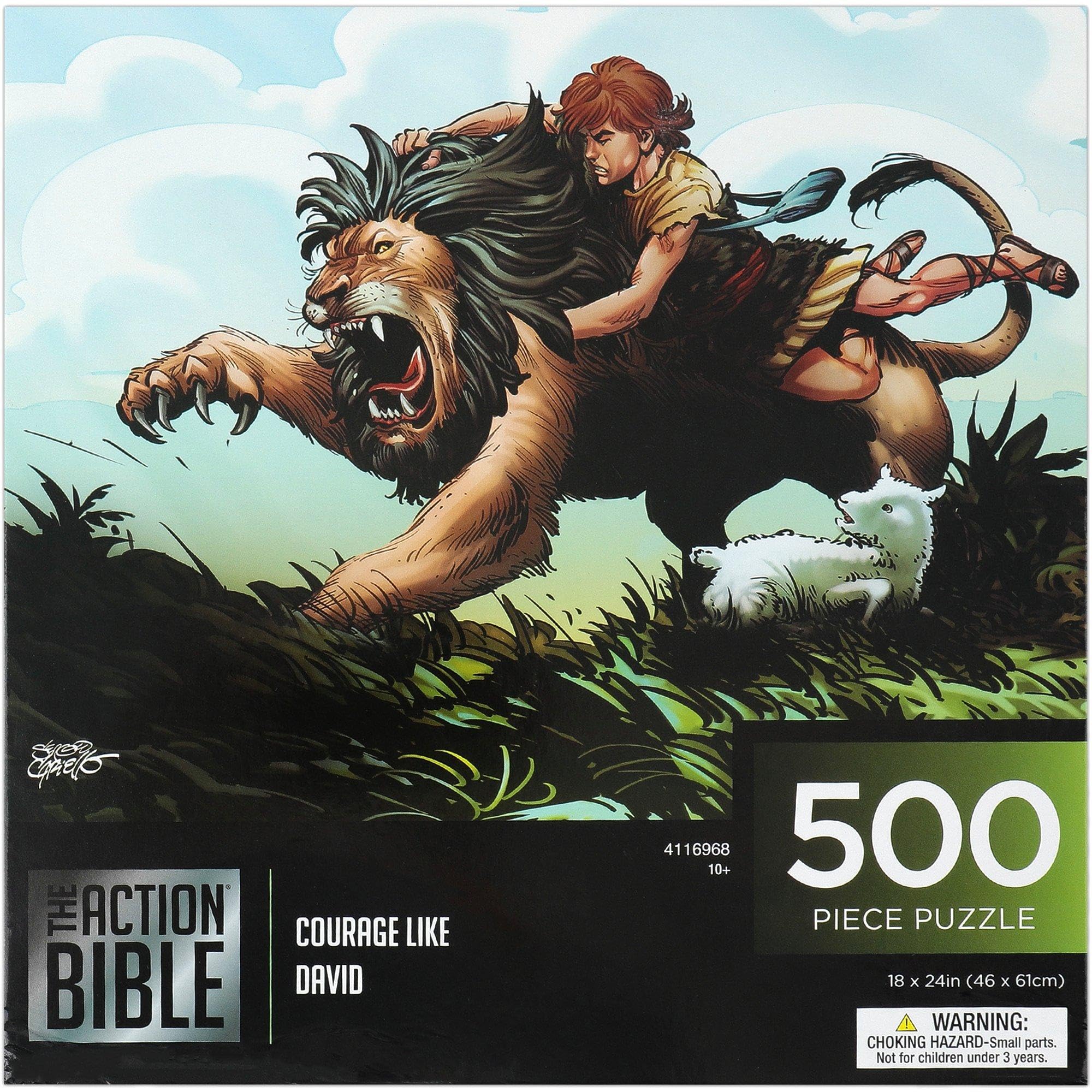 Action Bible Puzzle: David Fights a Lion, 500 Pieces