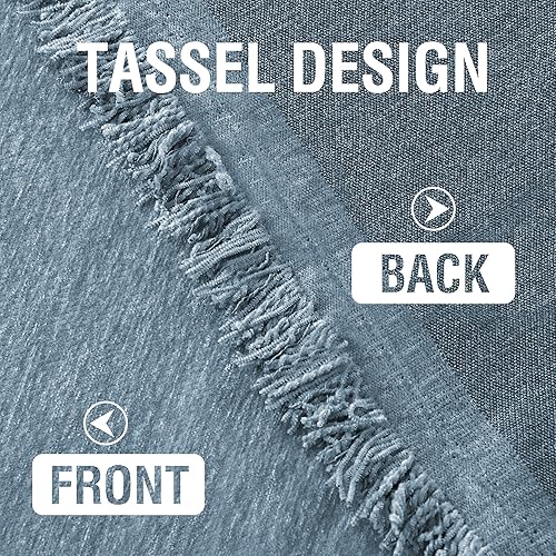 Miniatura 6 de H.VERSAILTEX Funda de sofá suave de felpilla multiusos para sofá de 3 cojines, protector de muebles para perros en forma de L, con borla, 71 x 134