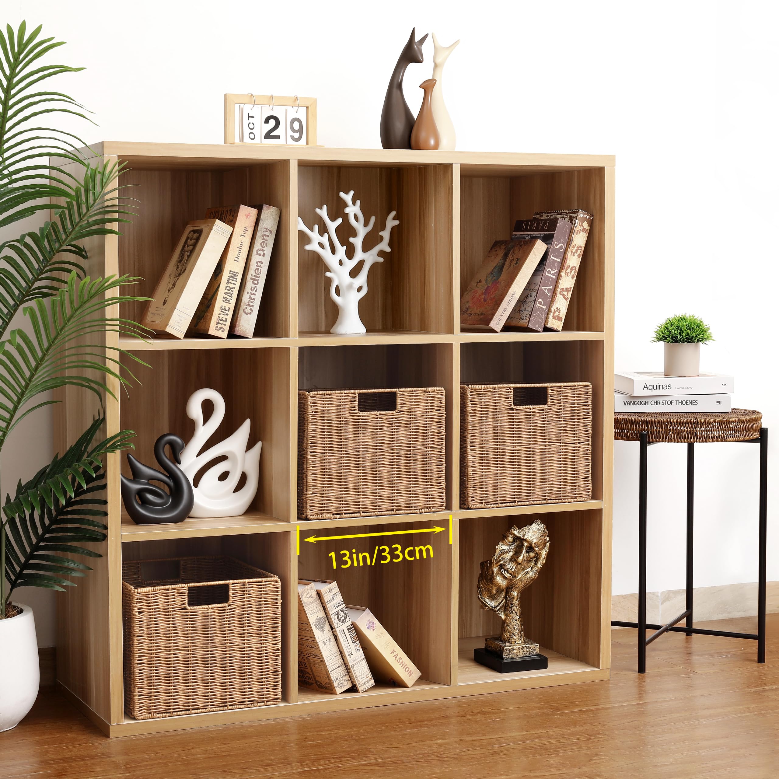 4er-Set Kallax Expedit Regal Korb/Kallax Korb Geflochten / 30 x 30 x 25,5H cm/Faltkorb Flechtkorb/Regalbox Storage Box/Aufbewahrungskorb Regalkorb Faltbar