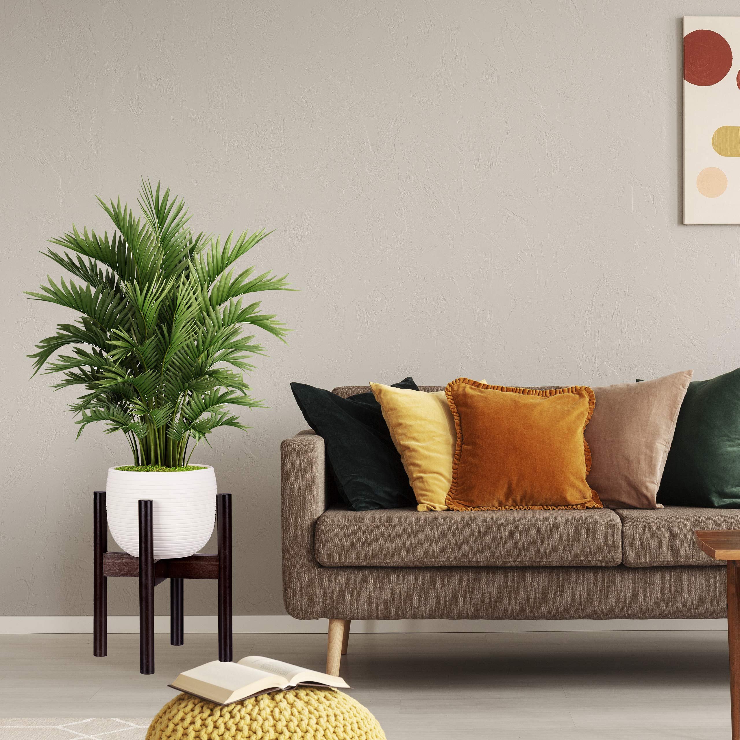 Relaxdays support bambou, réglage individuel, pour pots de fleurs jusqu’à 32 cm, H: 35,5 cm, marron, 1 élément
