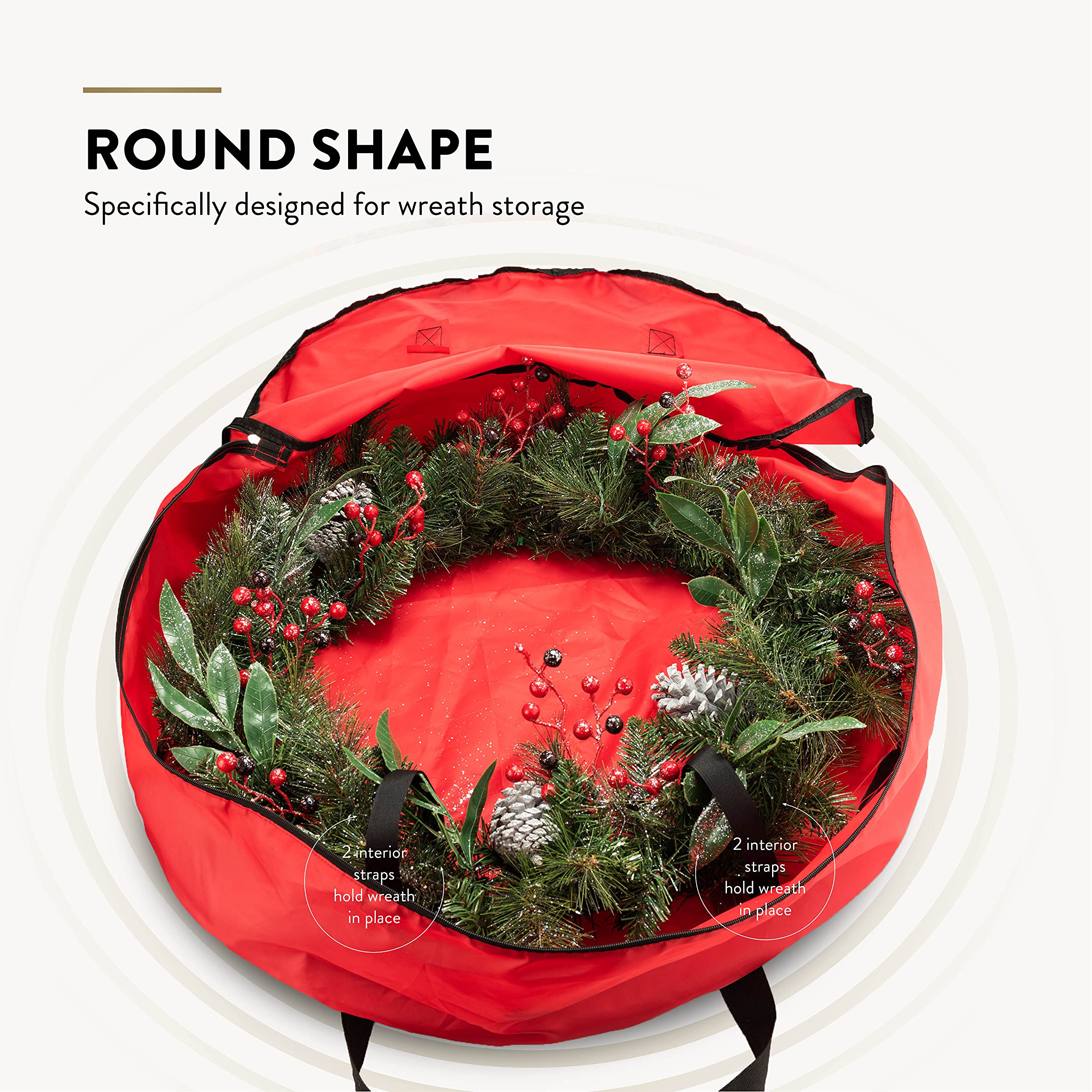 2 Pack Christmas Wreath Storage Bags - 16" & 20" Holiday Garland Containers With Clear Window