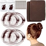 50pcs 24'' Hair Nets for Food Service Workers, Unisex, Professionals, Various Ages, Hair Net, Brown, Solid, Nylon, Large, Modern, Pull-On