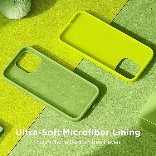 Miniatura 5 de Cordking Funda diseñada para iPhone 15 Pro, funda de silicona ultra delgada, a prueba de golpes, con forro de microfibra suave antiarañazos, 6.1