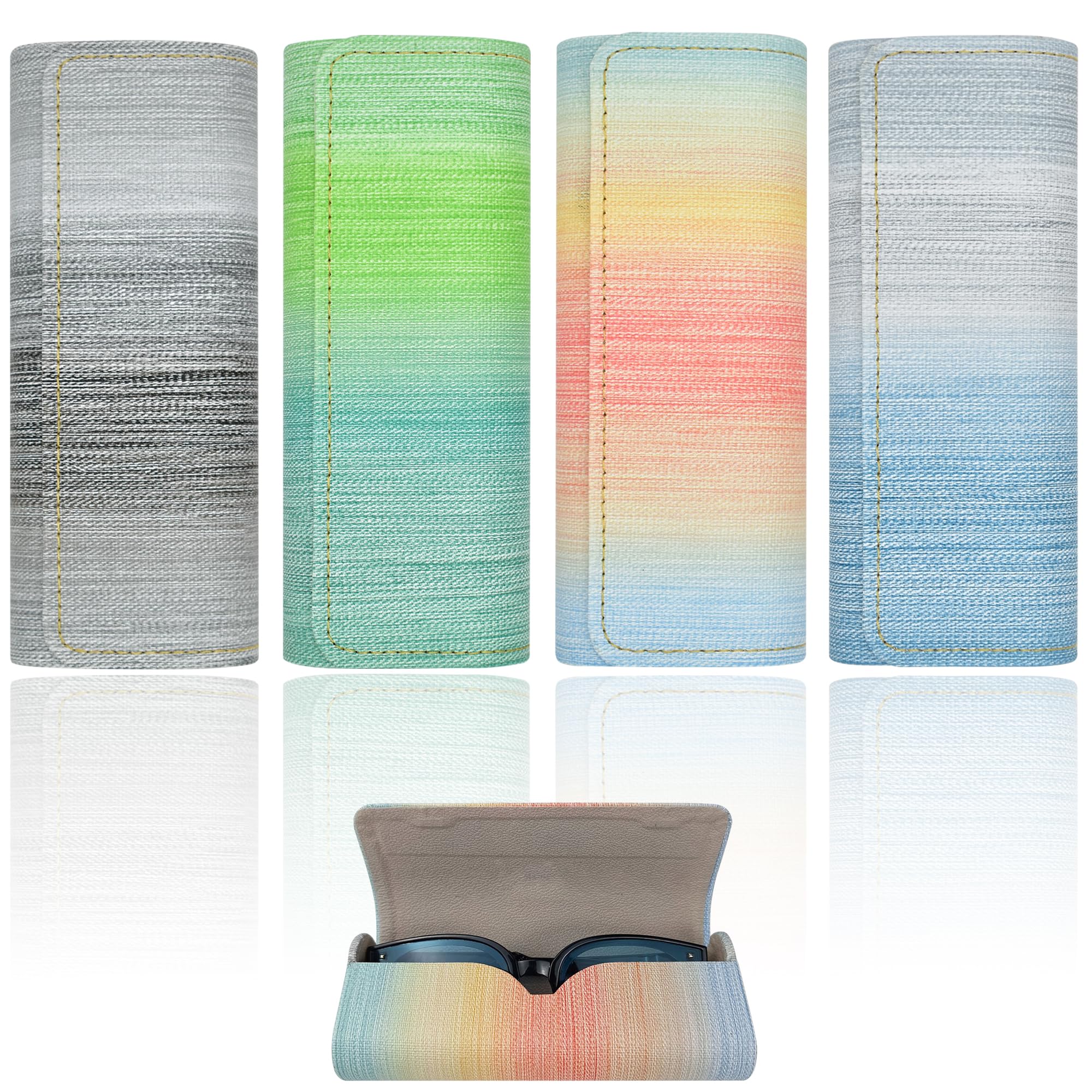 FZSECRIU4 PCS Funda Gafas Rigida,Organizador Gafas,Organizador Gafas de Sol,Fundas De Gafas Para Mujer, Estuche Gafas (Degradado de Color)