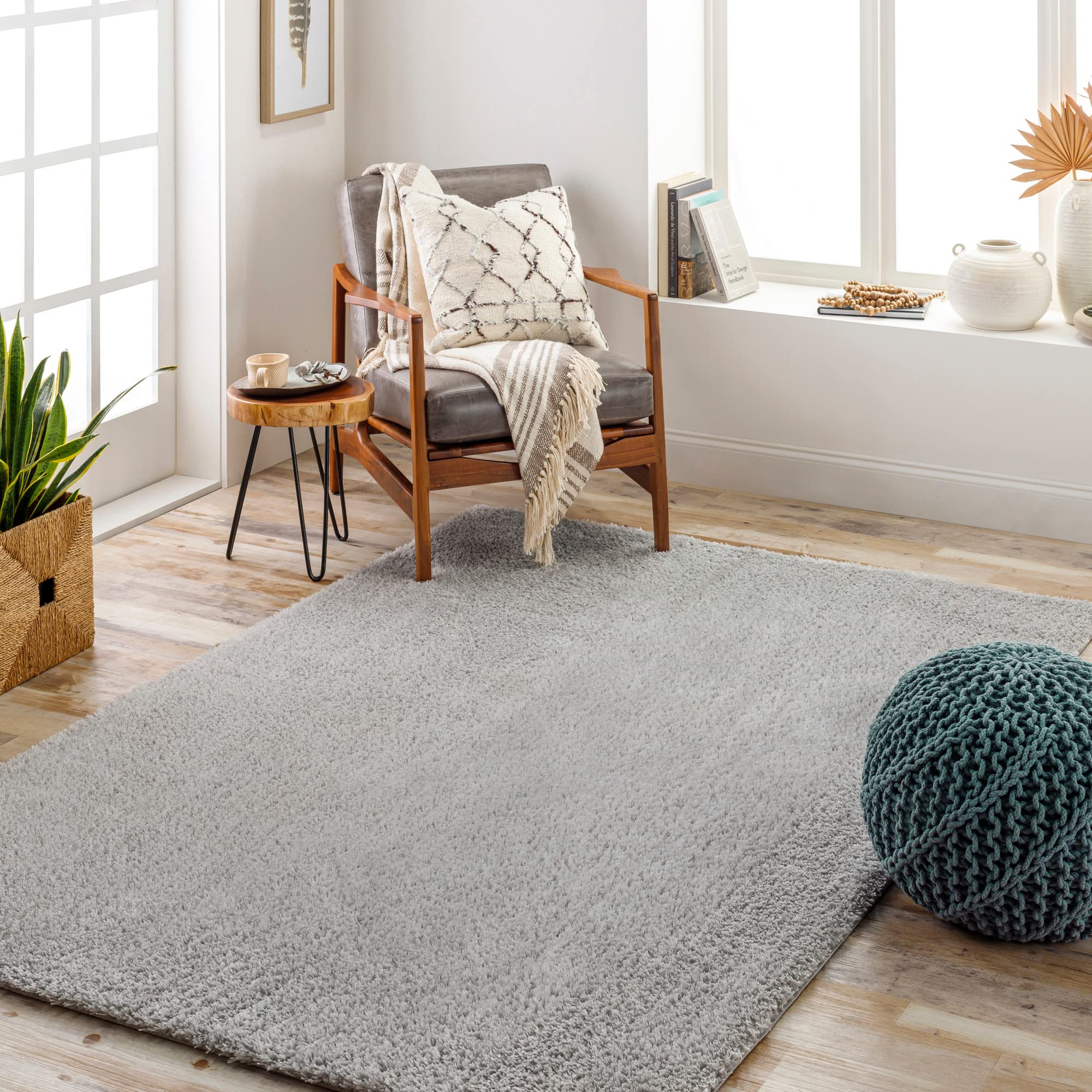 Livabliss Claire Shaggy Carpet 160x213 cm – Modern Berber Style for Living Room, Bedroom & Lounge, Soft Plush Thick Pile, Neutral Boho Design, Easy Care, Light Grey