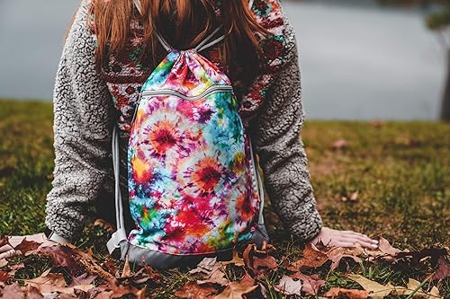 Miniatura 9 de Skog Å Kust GymSak - Bolsa de cincha con cordón 2 en 1 con bolsa seca impermeable extraíble, Sugar Skulls, Viajar